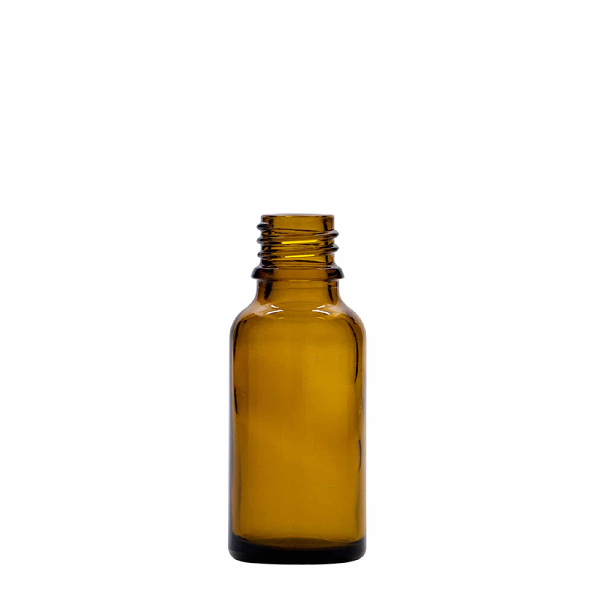 20 ml kapátková lahvička, lékařská, sklo, hnědá, hrdlo: DIN 18
