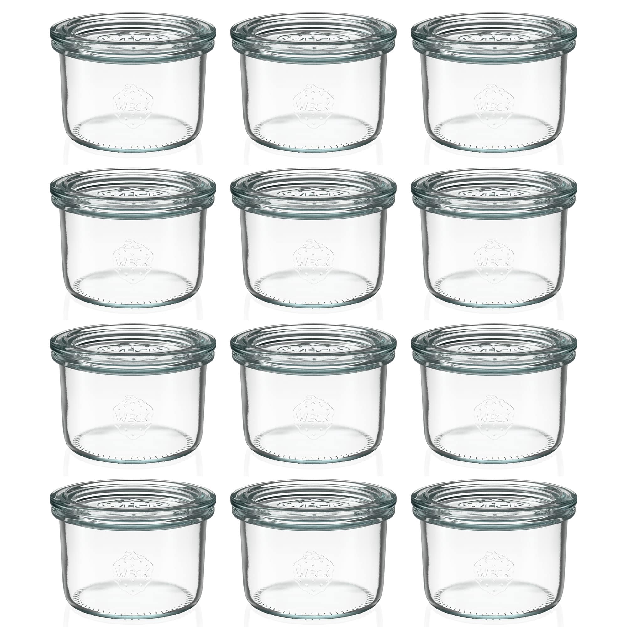 12x 200 ml WECK zavařovací sklenice se skleněným víčkem RR 80