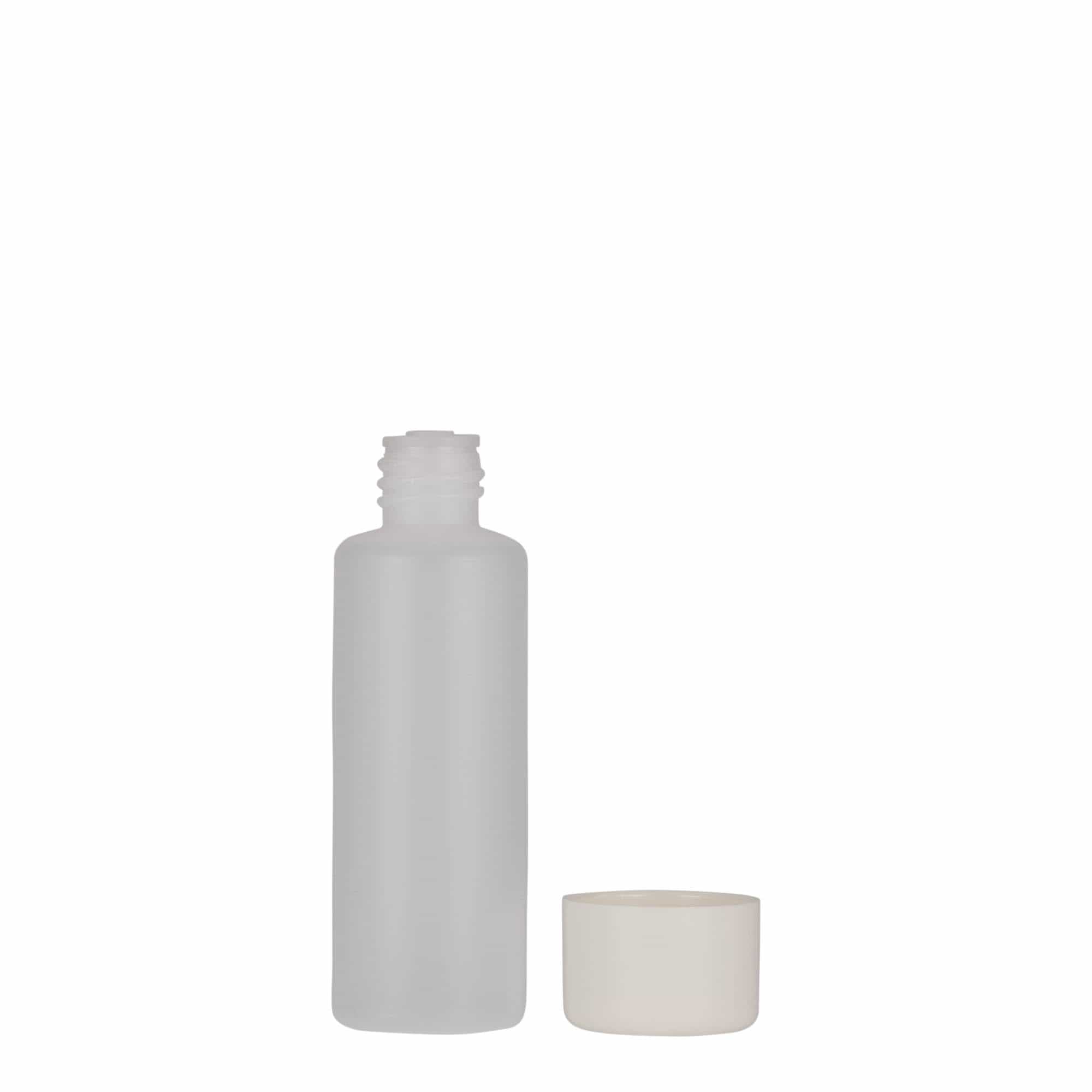 50 ml kulatá lahvička, PE plast, přírodní, hrdlo: šroubovací uzávěr 50 ml kulatá lahvička, PE plast, přírodní, hrdlo: šroubovací uzávěr