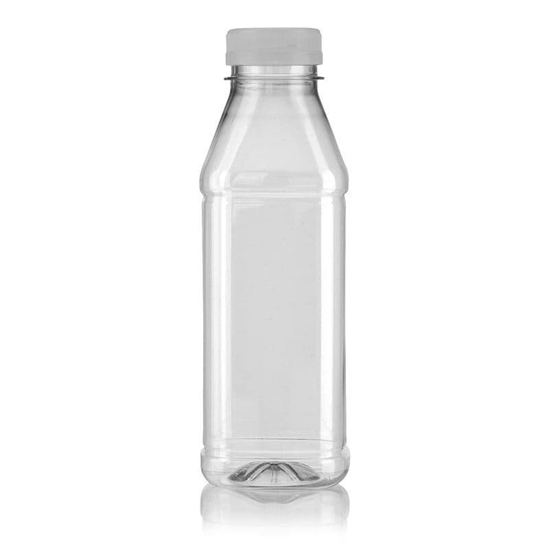 PET lahev 500 ml 'Milk and Juice Carré', čtvercová, plast, ústí: 38 mm