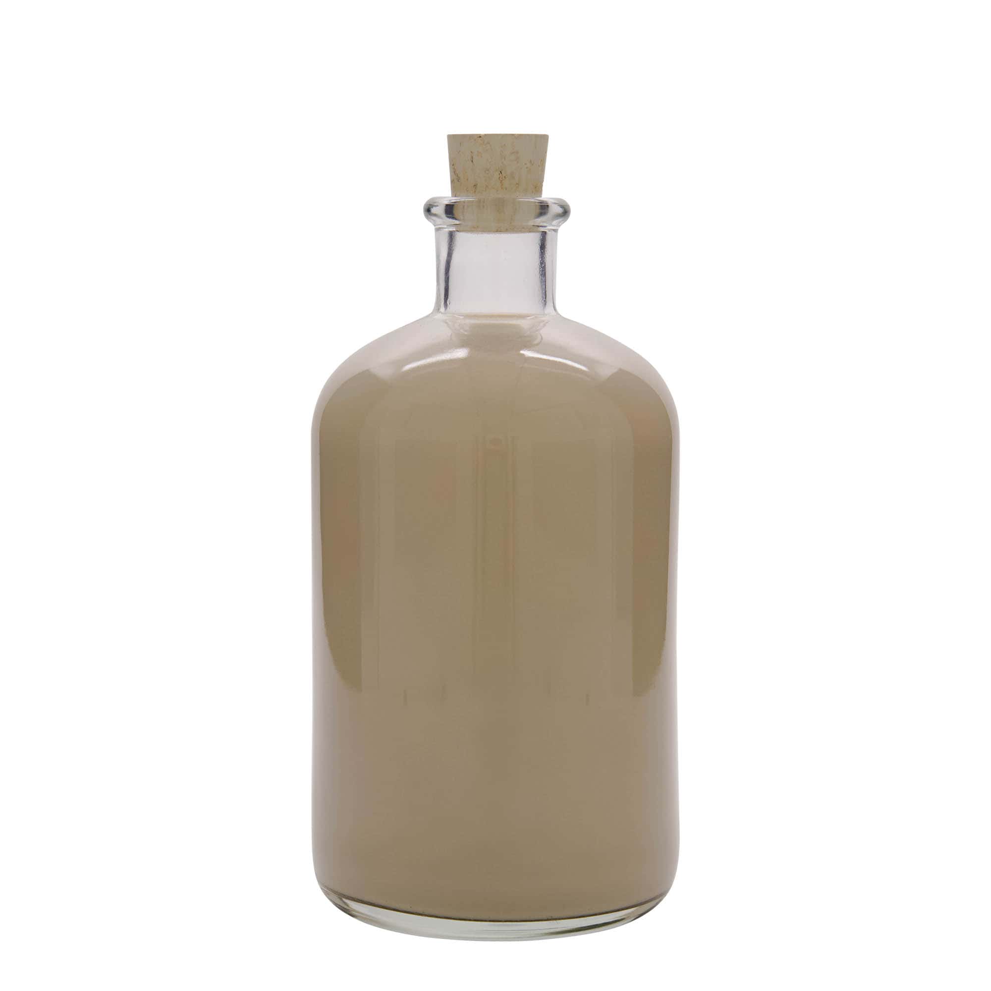 Skleněná lahev 1000 ml lékárenská, uzávěr: korek