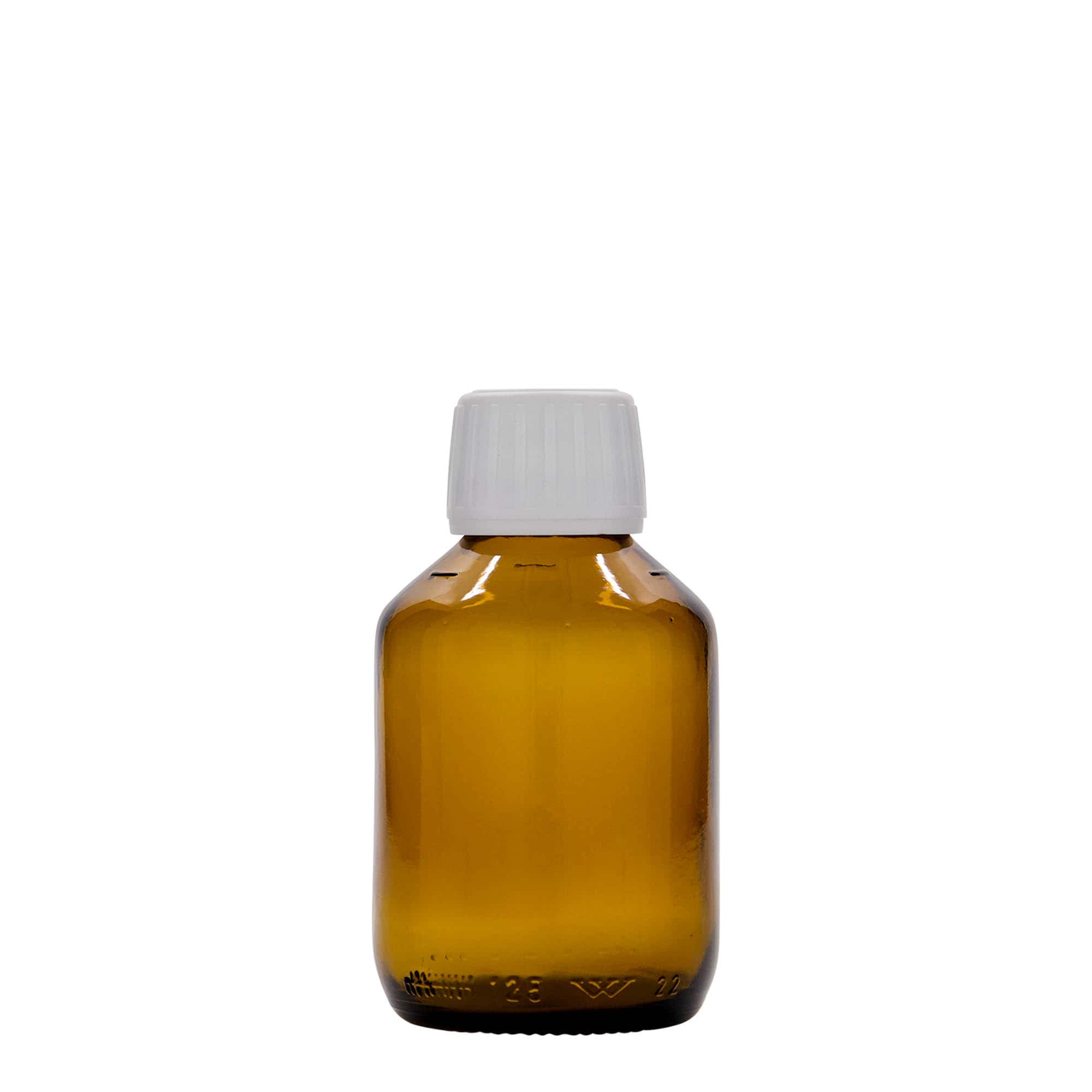 125 ml lékovka, hnědá, sklo, hrdlo: PP 28