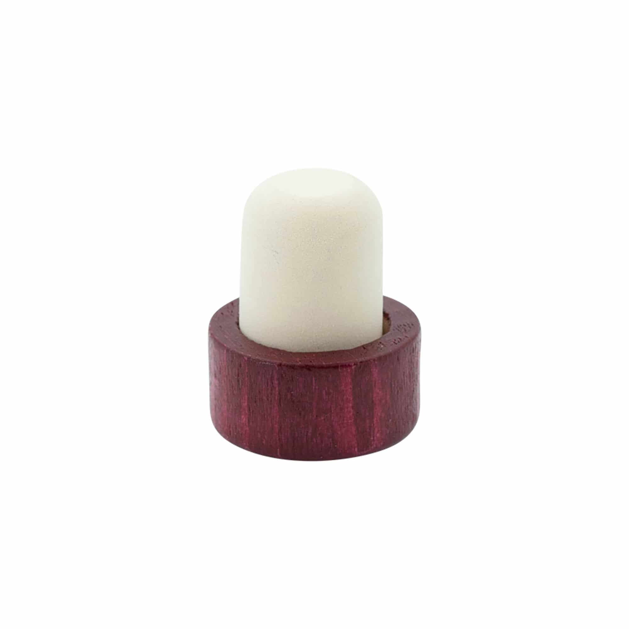 Korek s úchytem 19 mm, dřevo/plast, bordó, pro uzávěr: korek