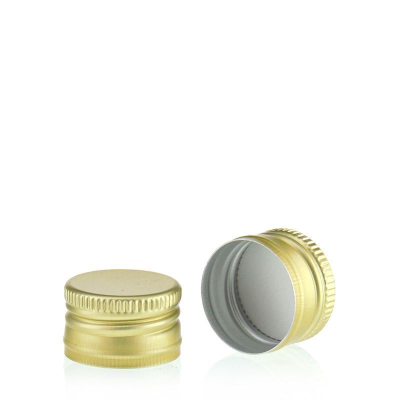 Šroubovací uzávěr, kov, zlatý, pro hrdlo: PP 22 Šroubovací uzávěr, kov, zlatý, pro hrdlo: PP 22