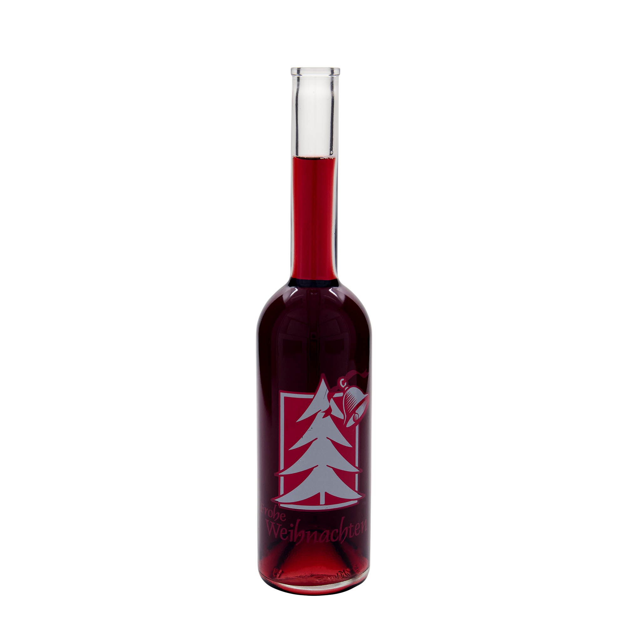 500 ml skleněná láhev 'Opera', motiv: Vánoční pozdrav, hrdlo: korek