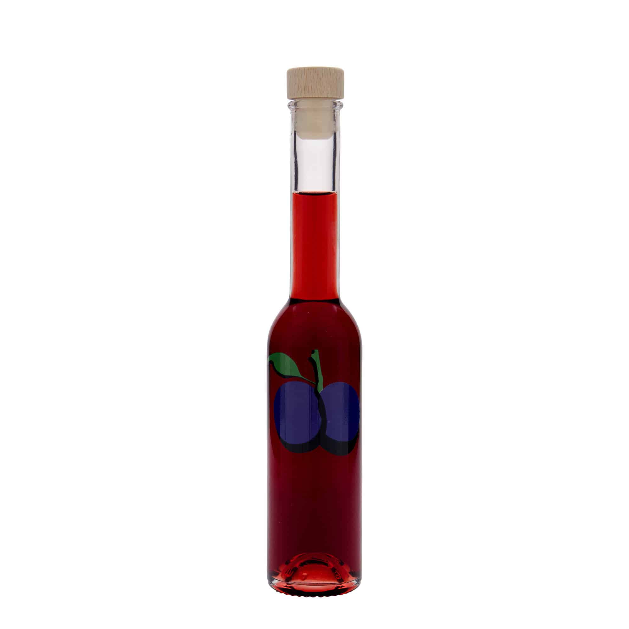 Skleněná lahev 200 ml 'Opera', motiv: Švestka, uzávěr: korek
