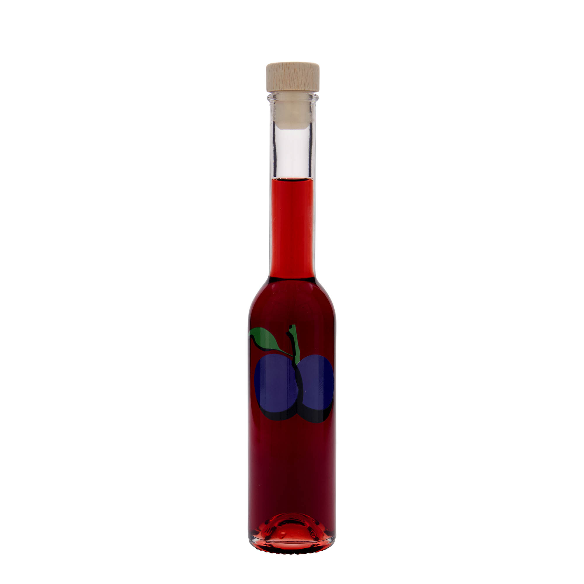 200 ml skleněná láhev 'Opera', motiv: švestka, hrdlo: korek 200 ml skleněná láhev 'Opera', motiv: švestka, hrdlo: korek