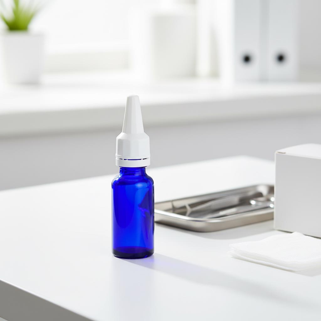 Uzávěr na závit s aplikátorem, plast PE, bílý, pro hrdlo: DIN 18 Uzávěr na závit s aplikátorem, plast PE, bílý, pro hrdlo: DIN 18