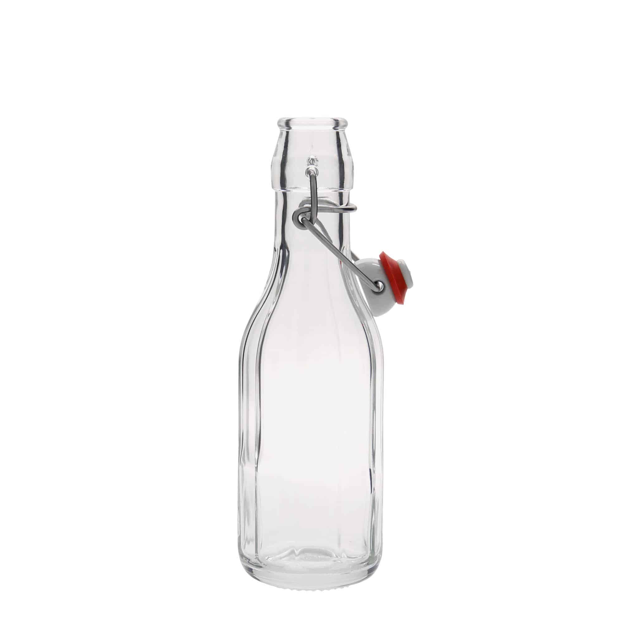 Skleněná lahev 250 ml 'Bravo', desetiúhelníková, uzávěr: třmenový uzávěr Skleněná lahev 250 ml 'Bravo', desetiúhelníková, uzávěr: třmenový uzávěr