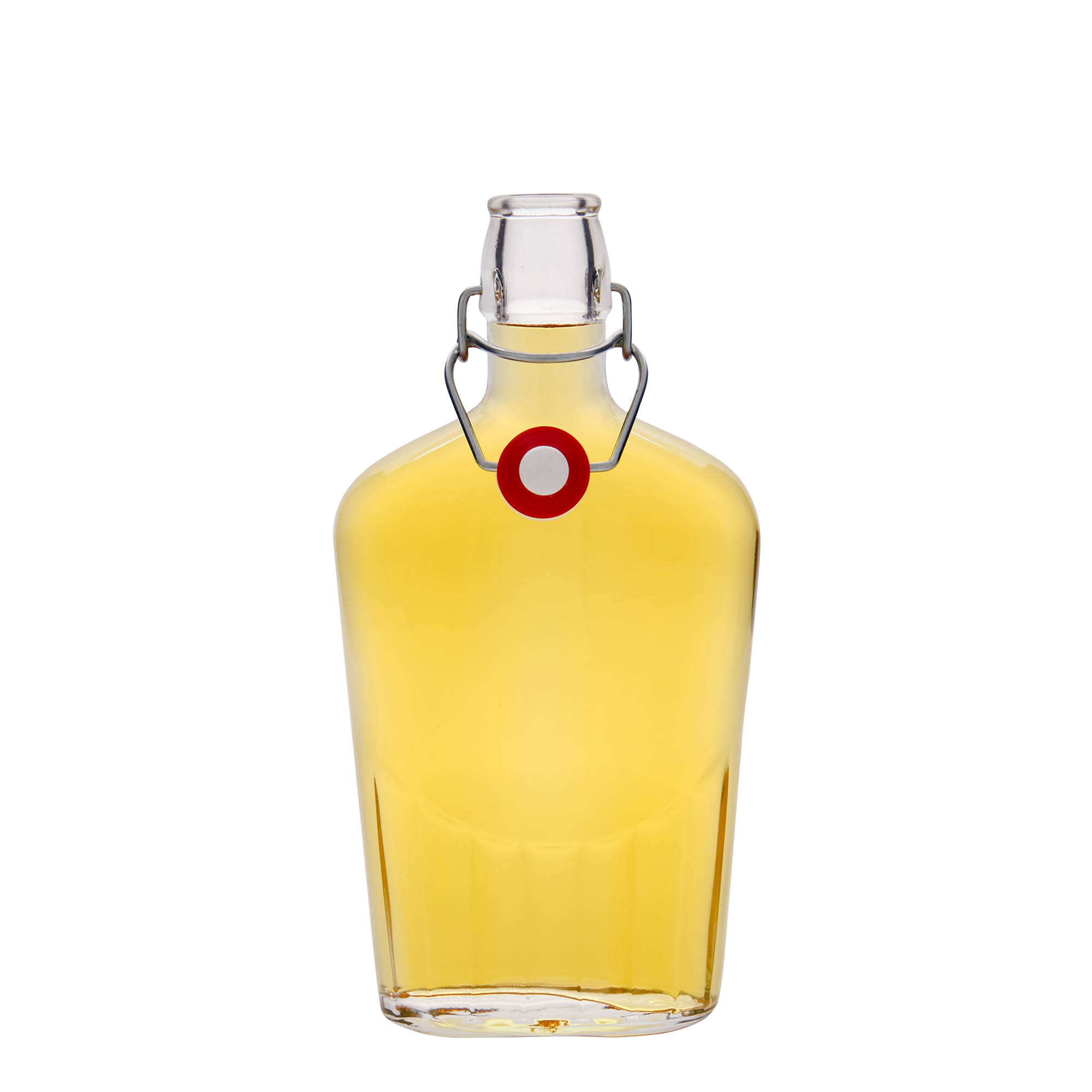 500 ml skleněná láhev „Fiaschetta“, oválná, hrdlo: uzávěr s pákou