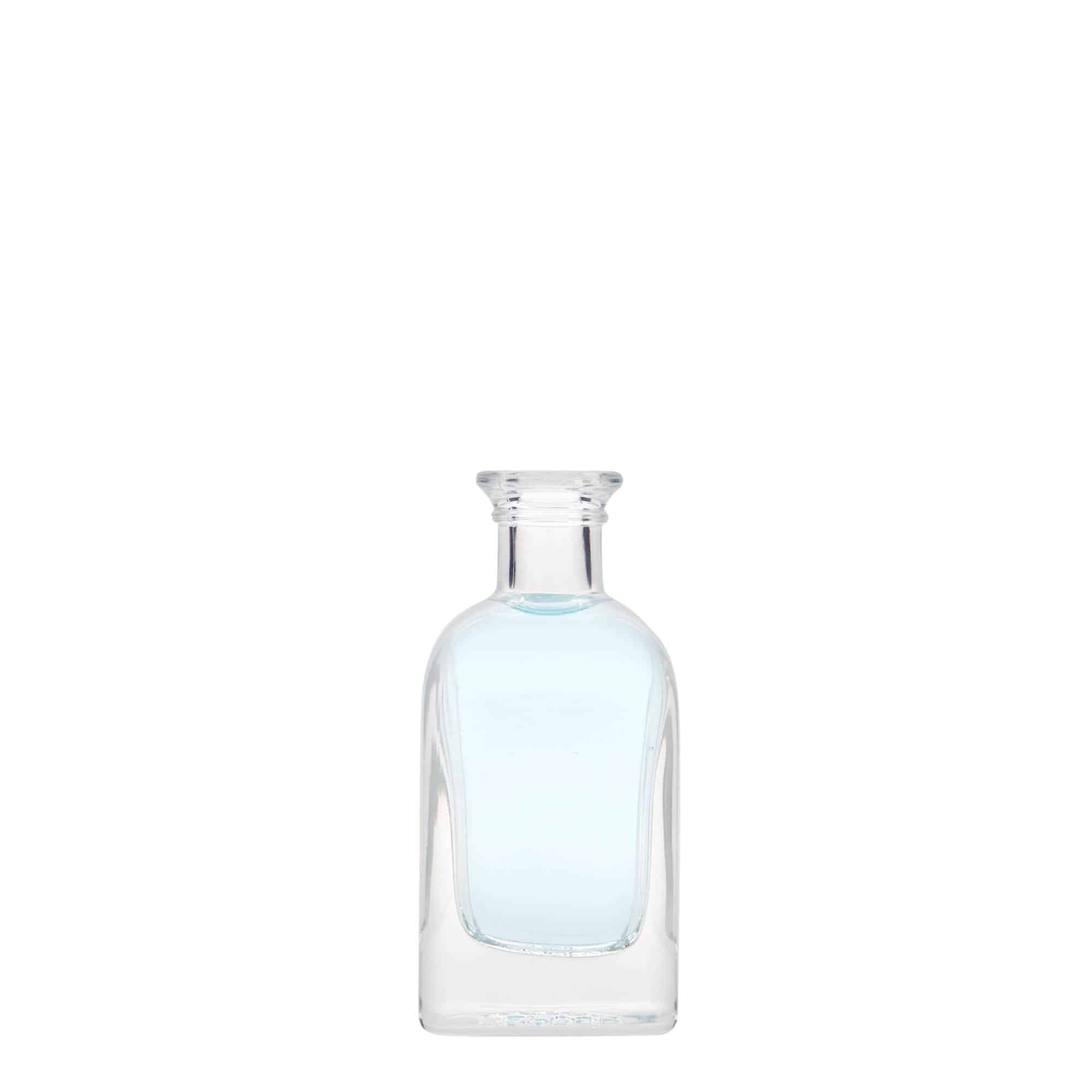 Skleněná lahev 40 ml lékárenská Carré, hranatá, uzávěr: korek