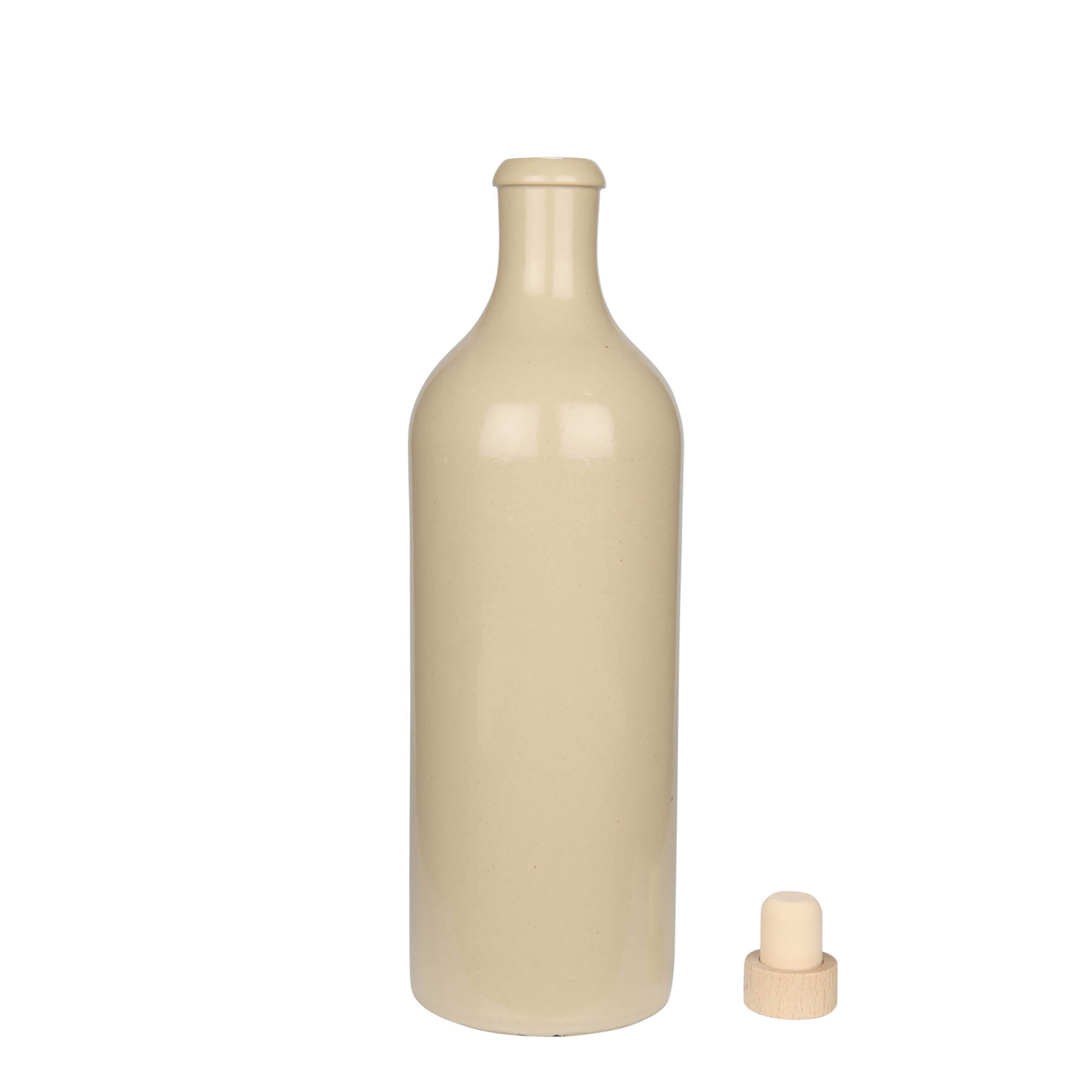 750 ml hliněný džbán, kamenina, béžový, hrdlo: korek