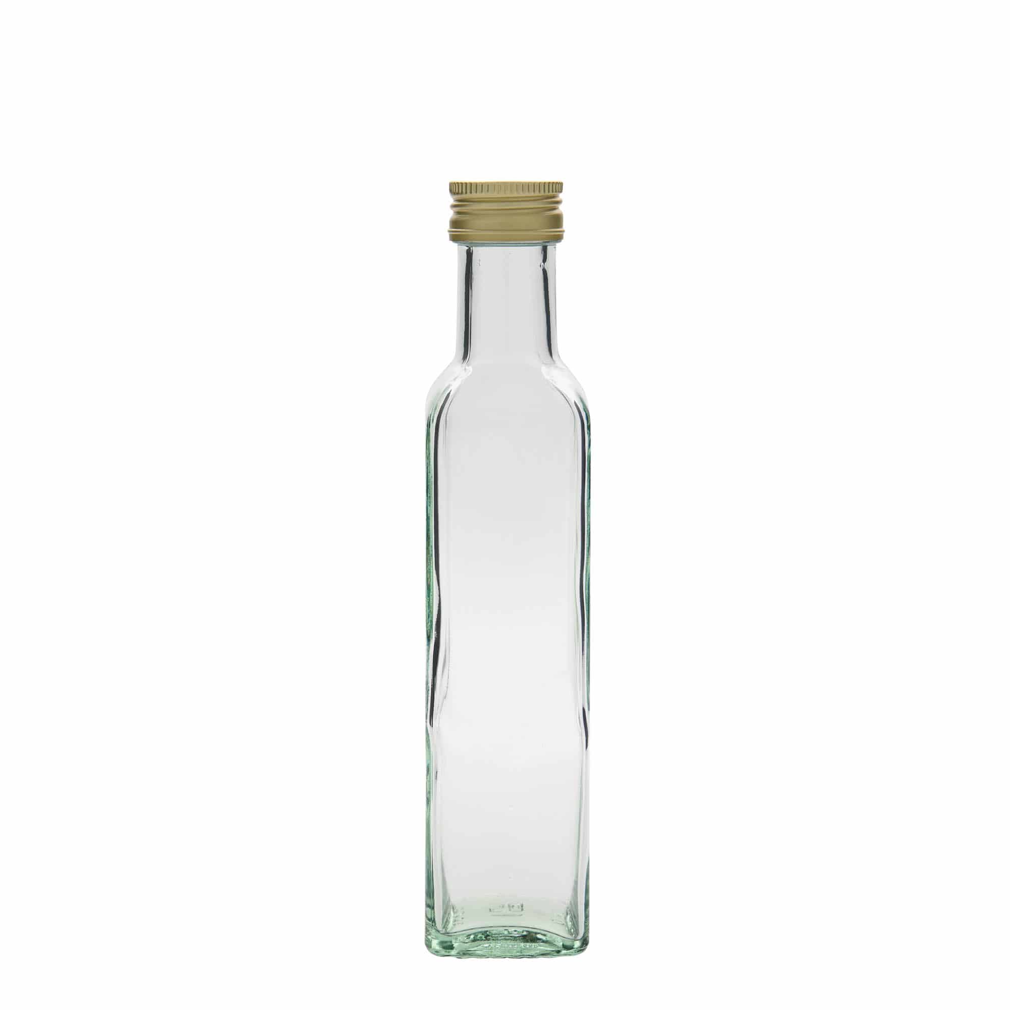 250 ml skleněná láhev „Marasca“, čtvercová, hrdlo: PP 31,5