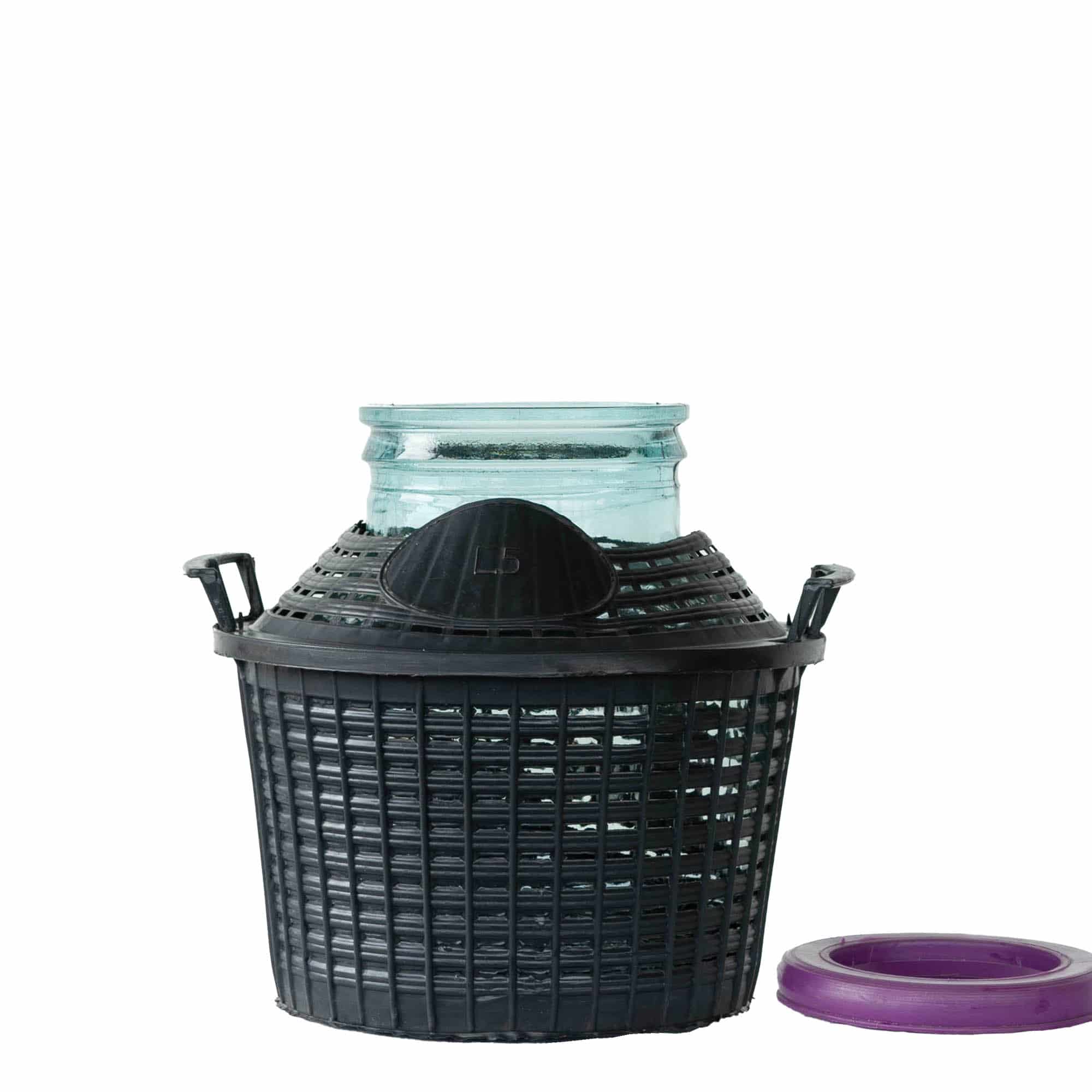 5 l balónová láhev s širokým hrdlem, sklo, otvor: nasazovací víčko