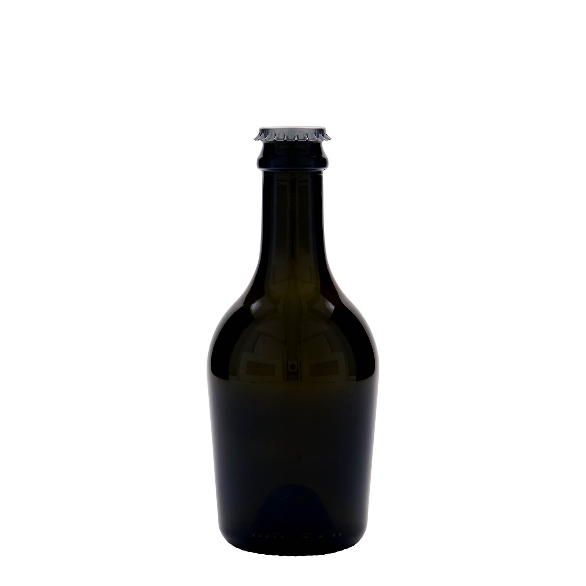 Pivní/sektová lahev 330 ml 'Butterfly', sklo, starožitná zelená, ústí: korunkový uzávěr