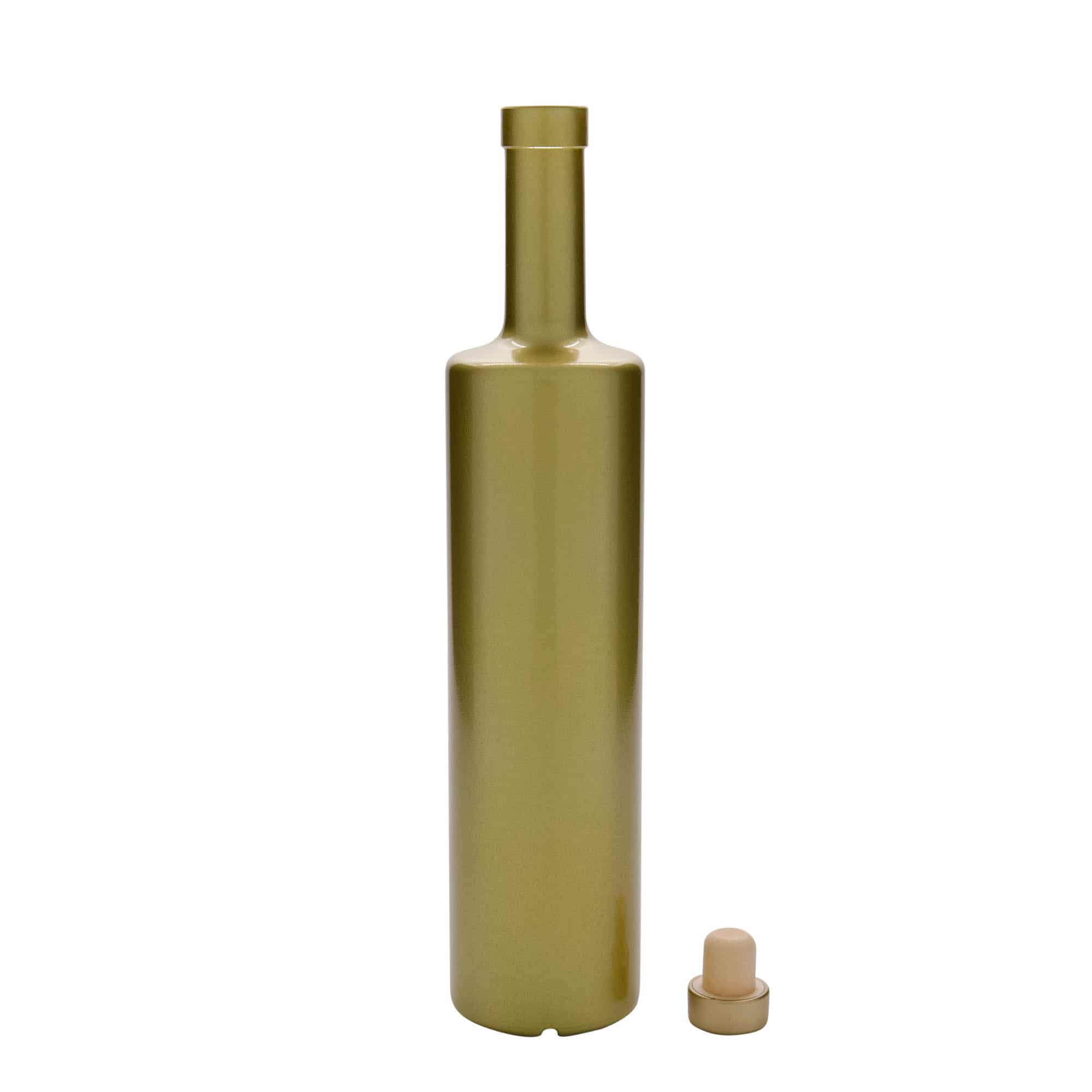 700 ml skleněná láhev 'Centurio', zlatá, hrdlo: korek