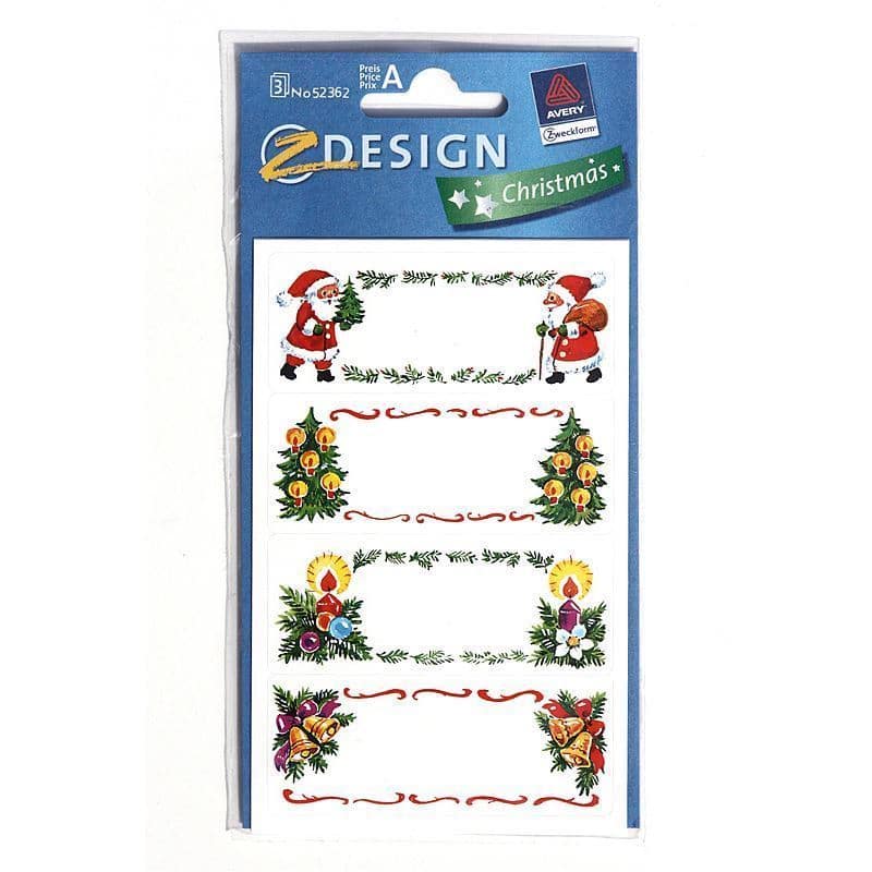 Účelové štítky 'Vánoční obrázky', papír, barevné