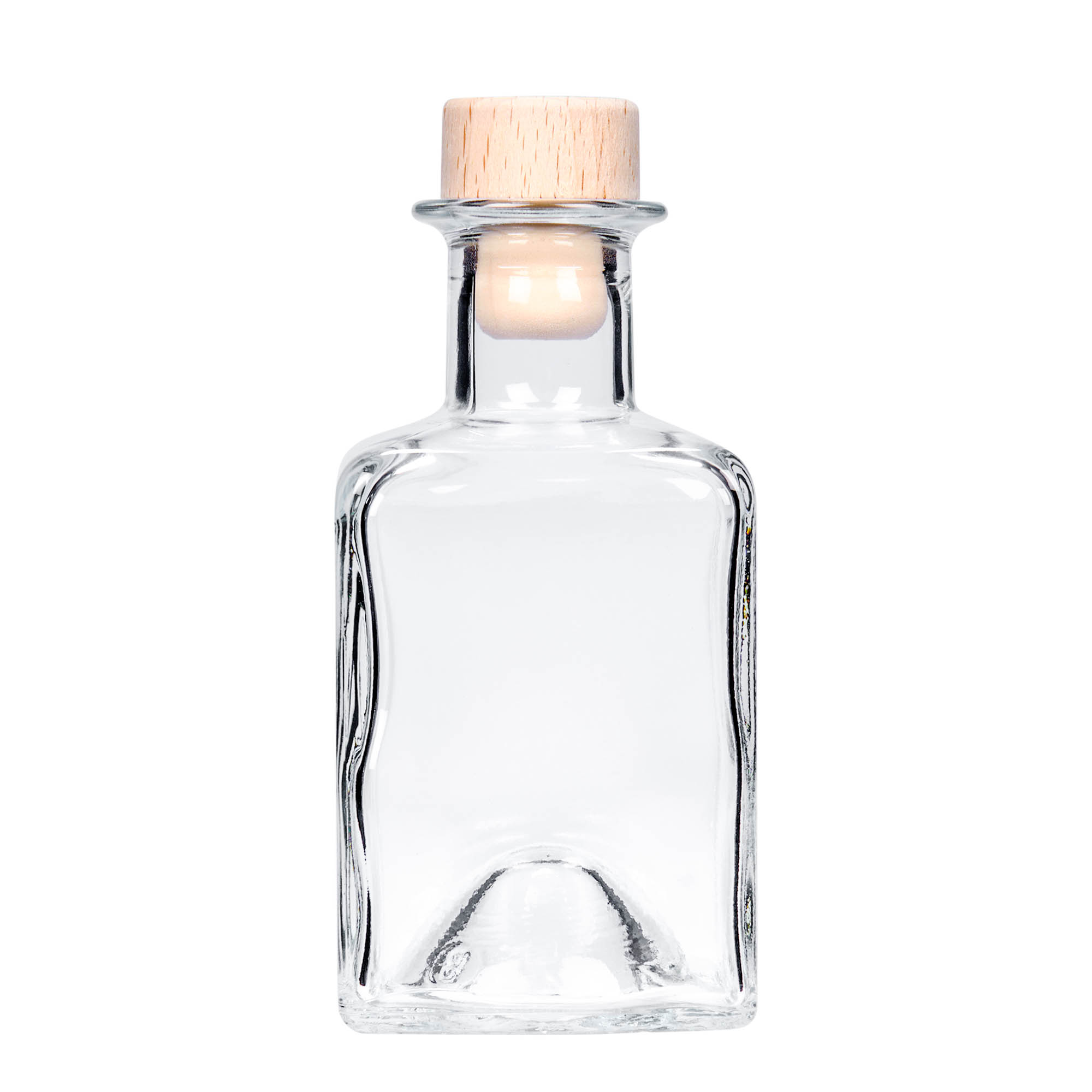 200 ml skleněná láhev 'Kubica', čtvercová, hrdlo: korek