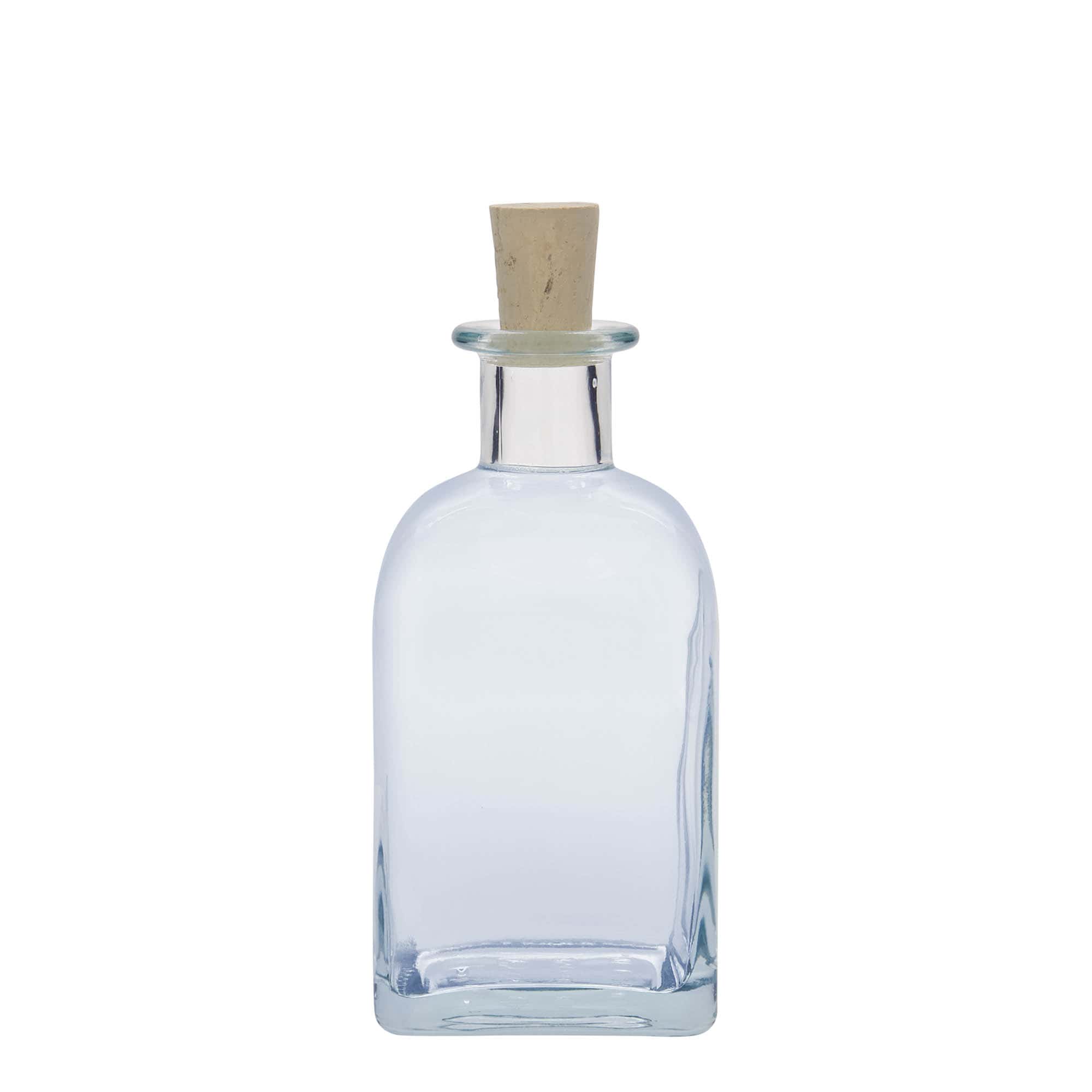 Skleněná lahev 350 ml lékárenská Carré, hranatá, uzávěr: korek