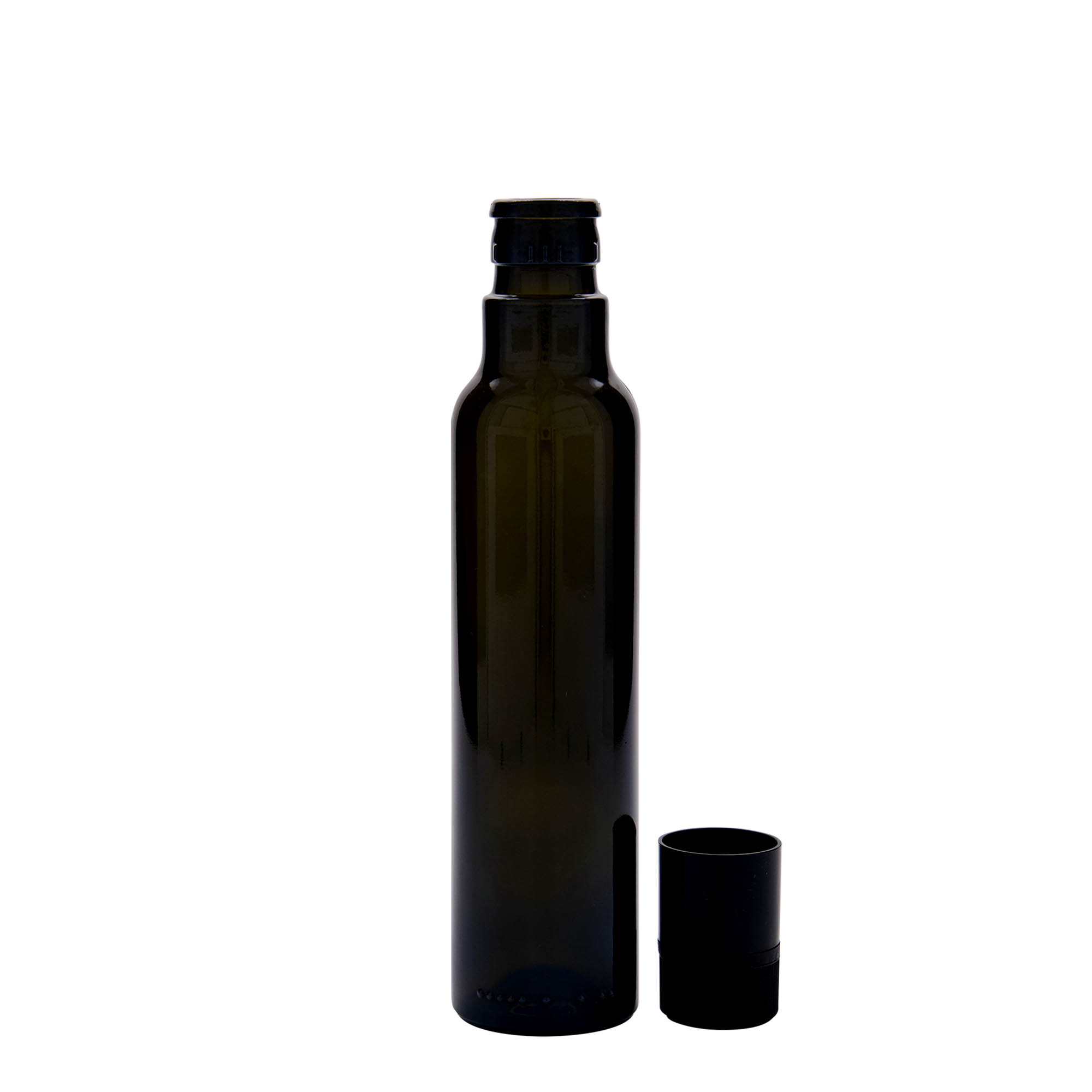 250 ml láhev na ocet/olej 'Willy New', sklo, antik zelená, hrdlo: DOP