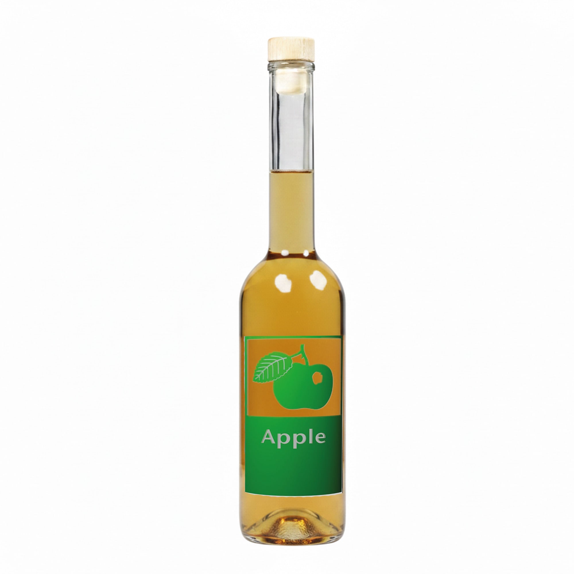 500 ml skleněná láhev 'Opera', motiv: jablko, hrdlo: korek