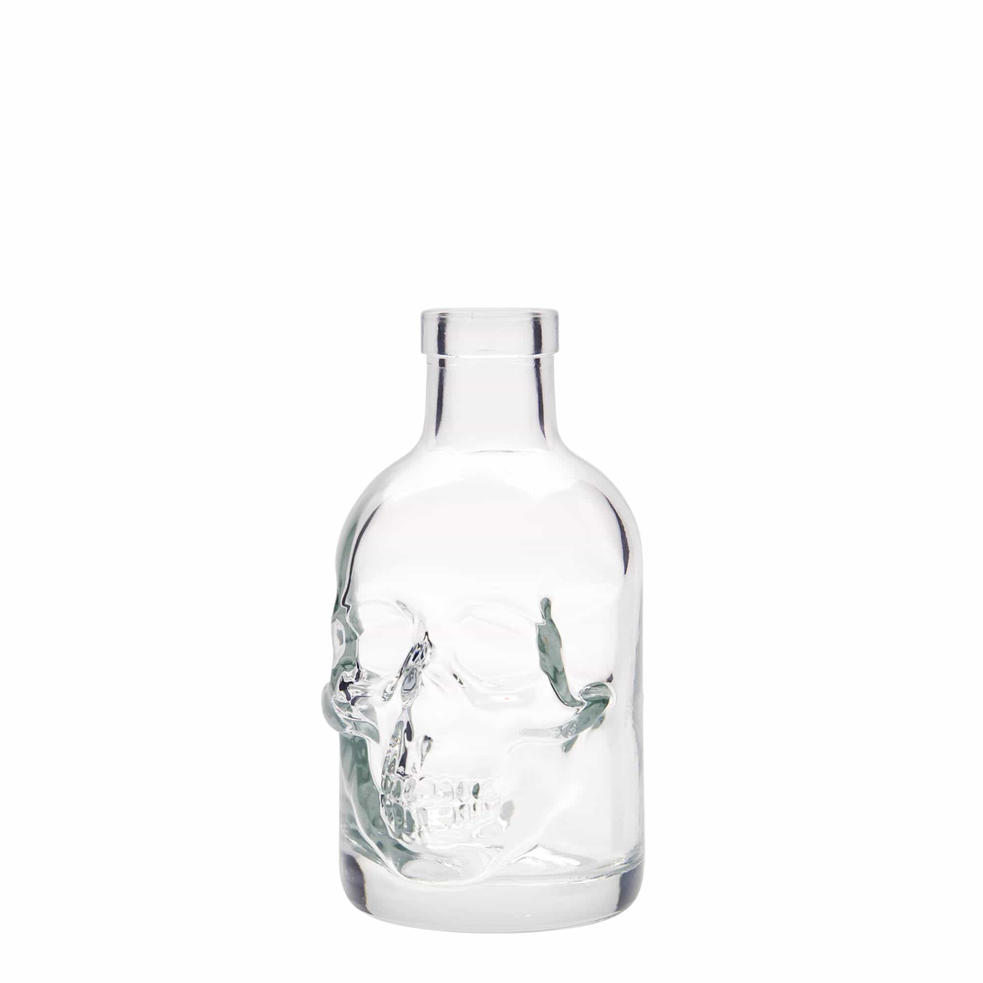 200 ml skleněná láhev 'Lebka', hrdlo: korek