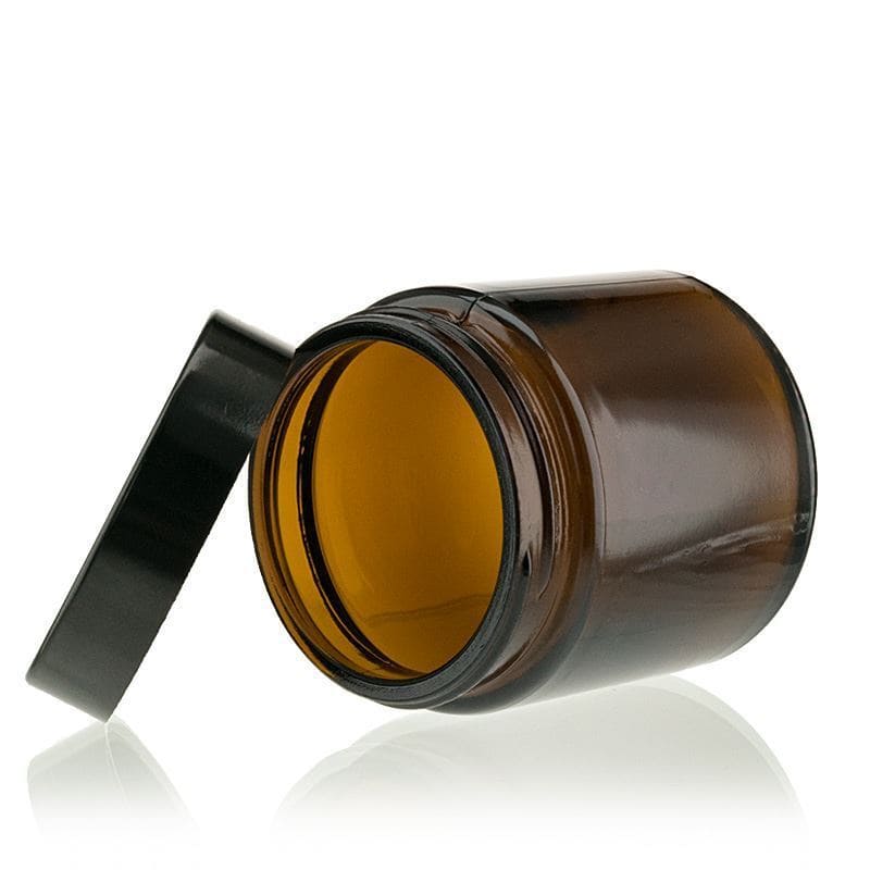 Kelímek 120 ml 'Brown Line', sklo, hnědý, uzávěr: šroubovací uzávěr