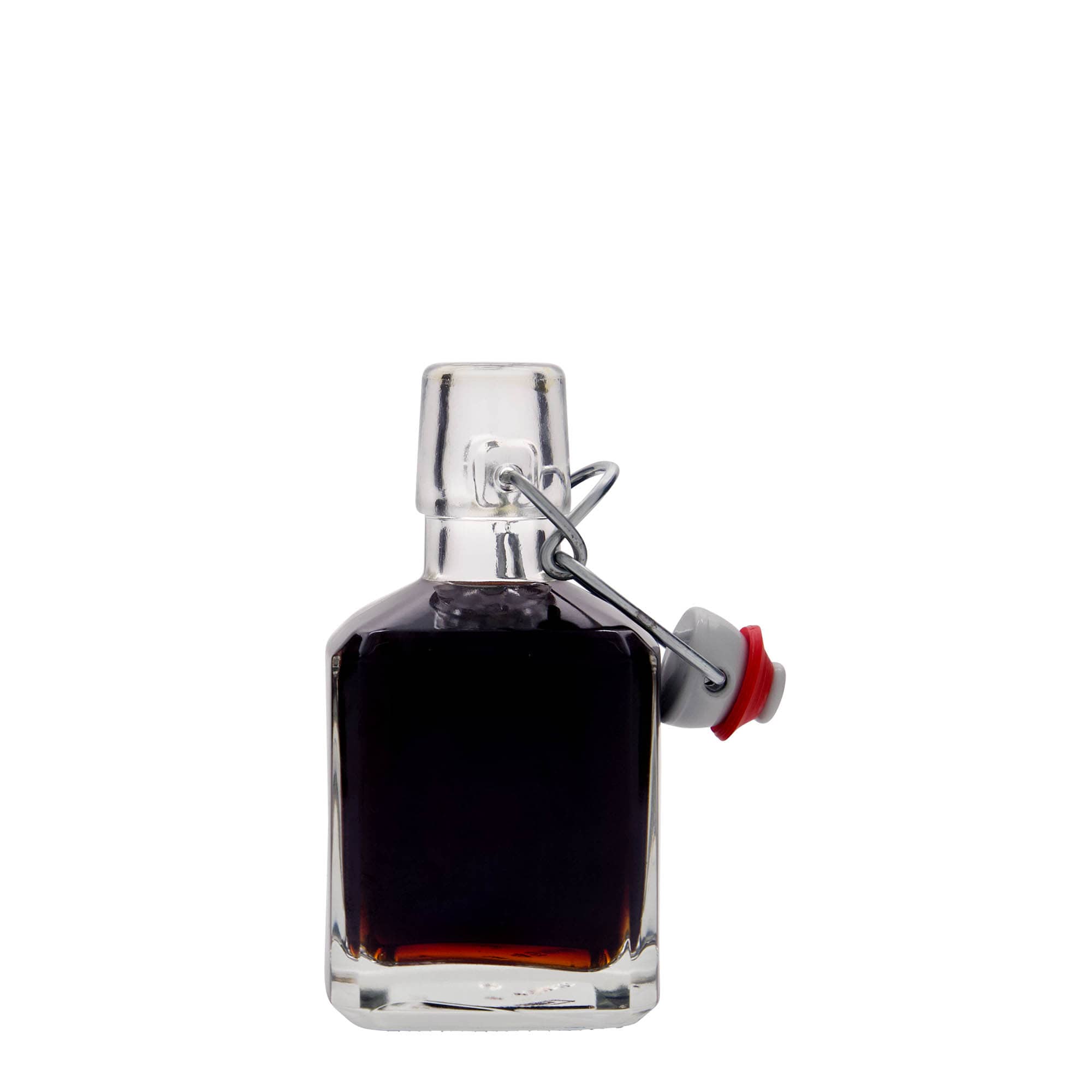 200 ml skleněná lahev 'Kubica', čtvercová, hrdlo: uzávěr na pákový klip 200 ml skleněná lahev 'Kubica', čtvercová, hrdlo: uzávěr na pákový klip