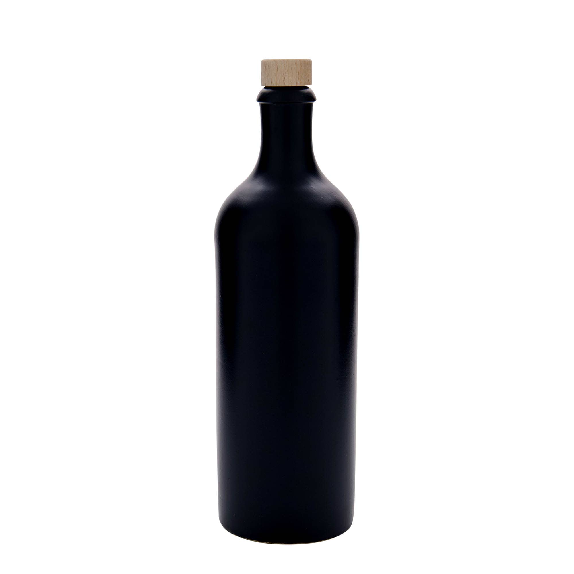 750 ml keramický džbán, kamenina, černý, hrdlo: korek