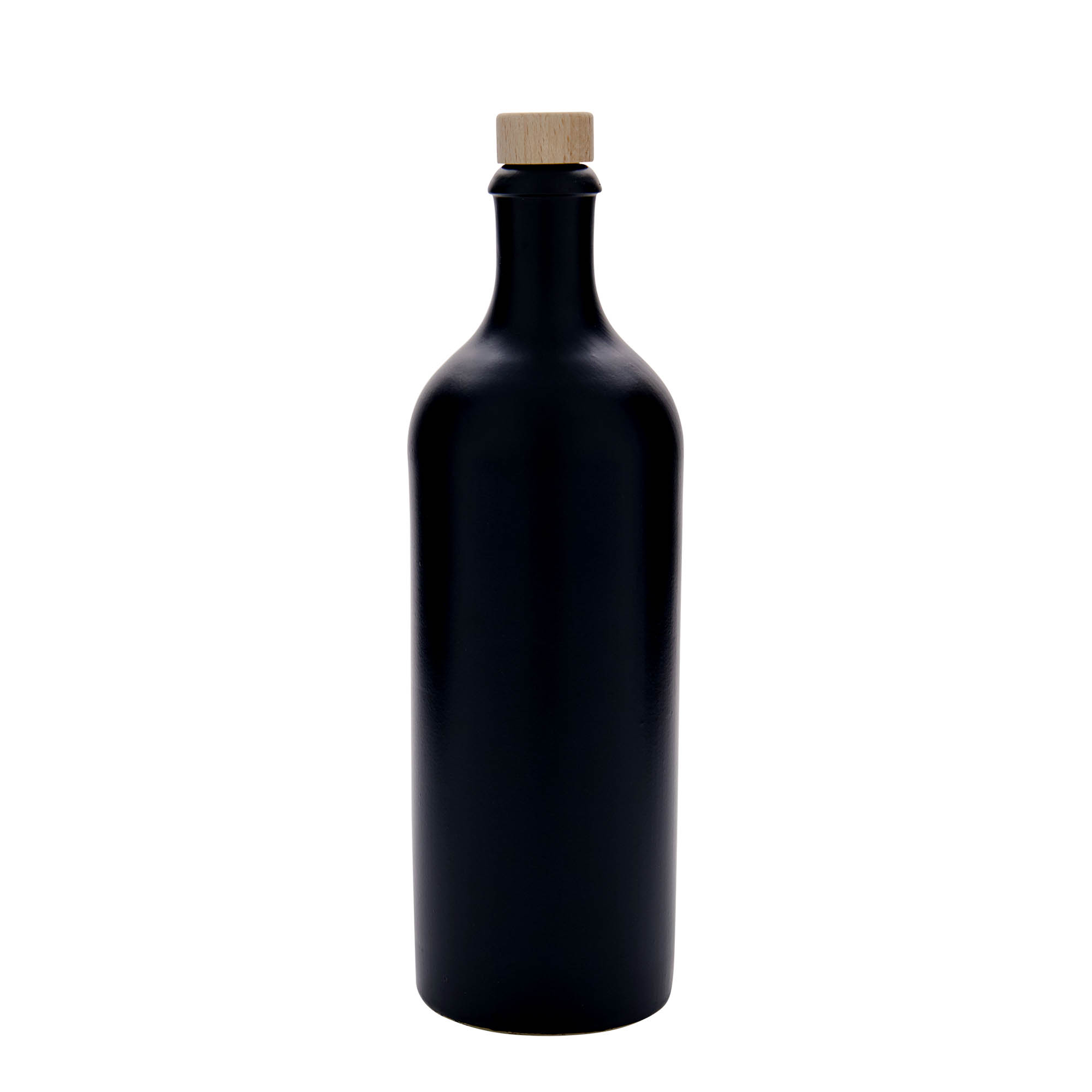 750 ml keramický džbán, kamenina, černý, hrdlo: korek