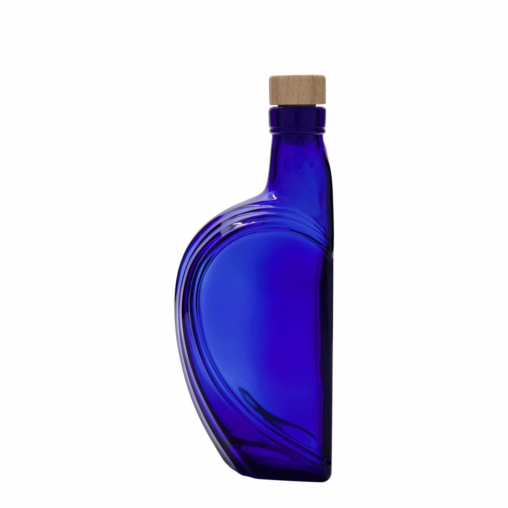 Skleněná lahev 375 ml 'Sweethearts', hranatá, královská modř, uzávěr: korek