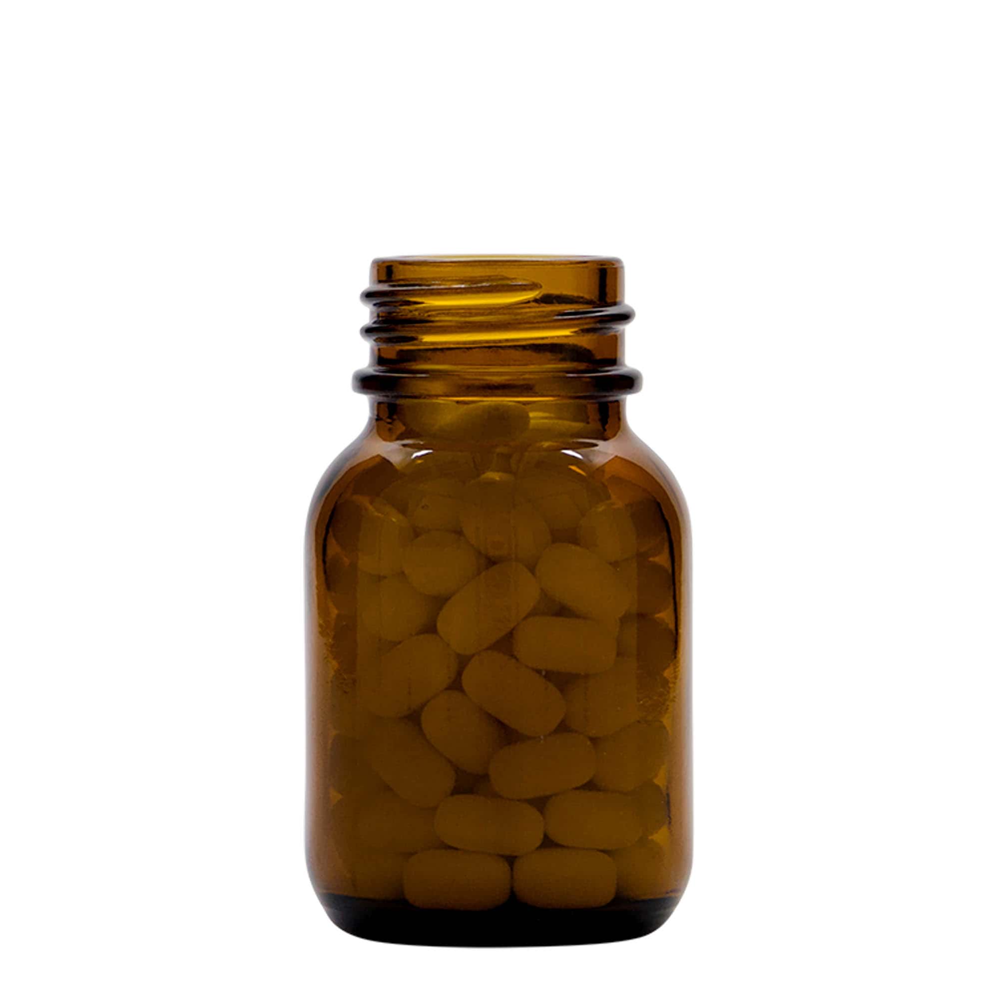 50 ml širokohrdlá sklenice, hnědá, hrdlo: DIN 32