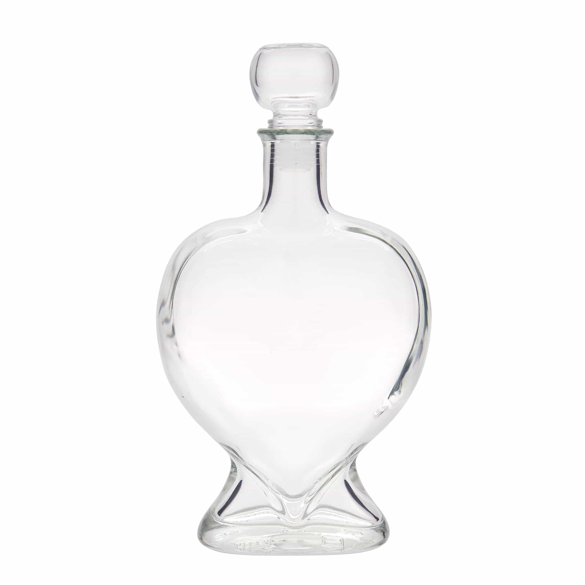 Skleněná lahev 500 ml 'Srdce', uzávěr: korek