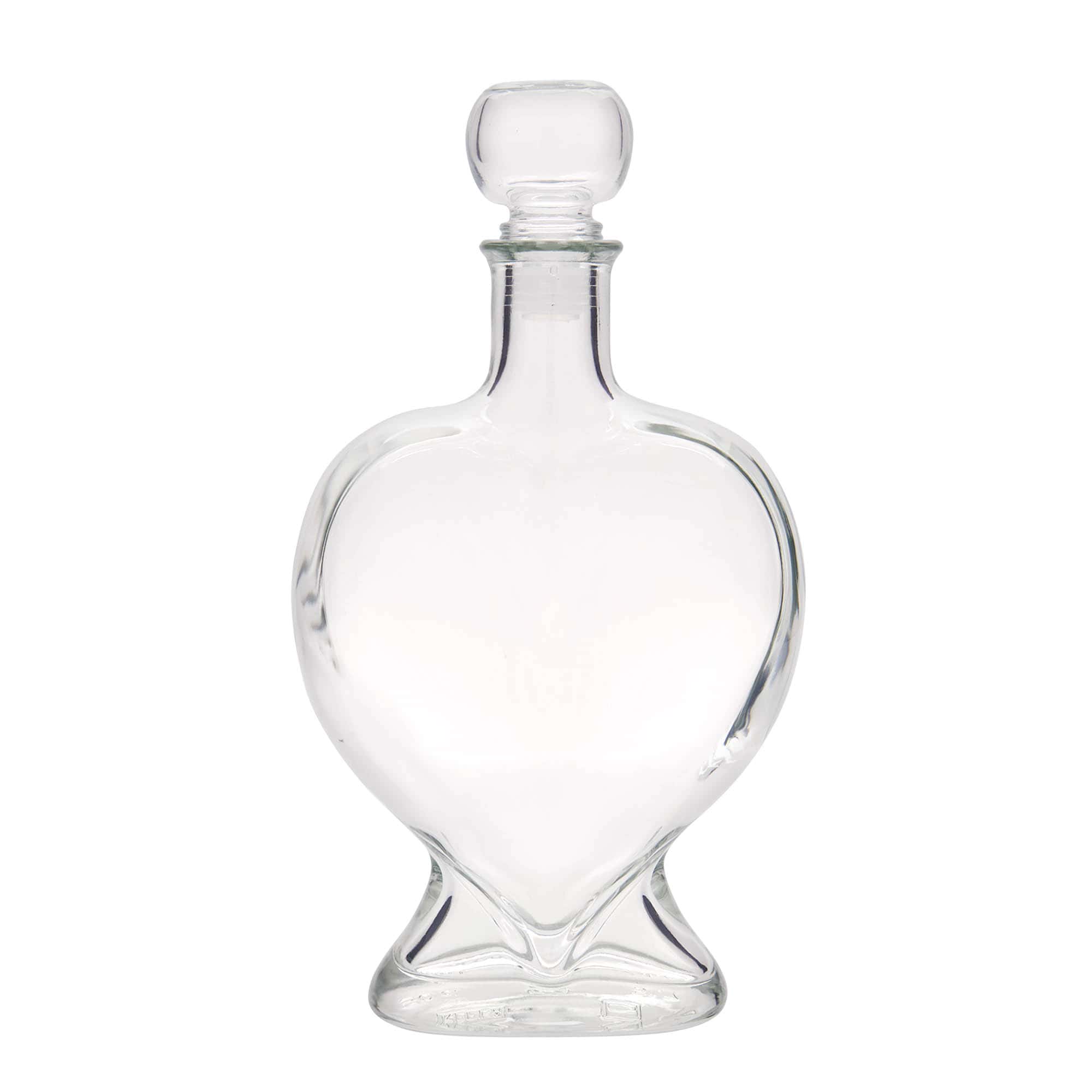 500 ml skleněná láhev 'Srdce', hrdlo: korek