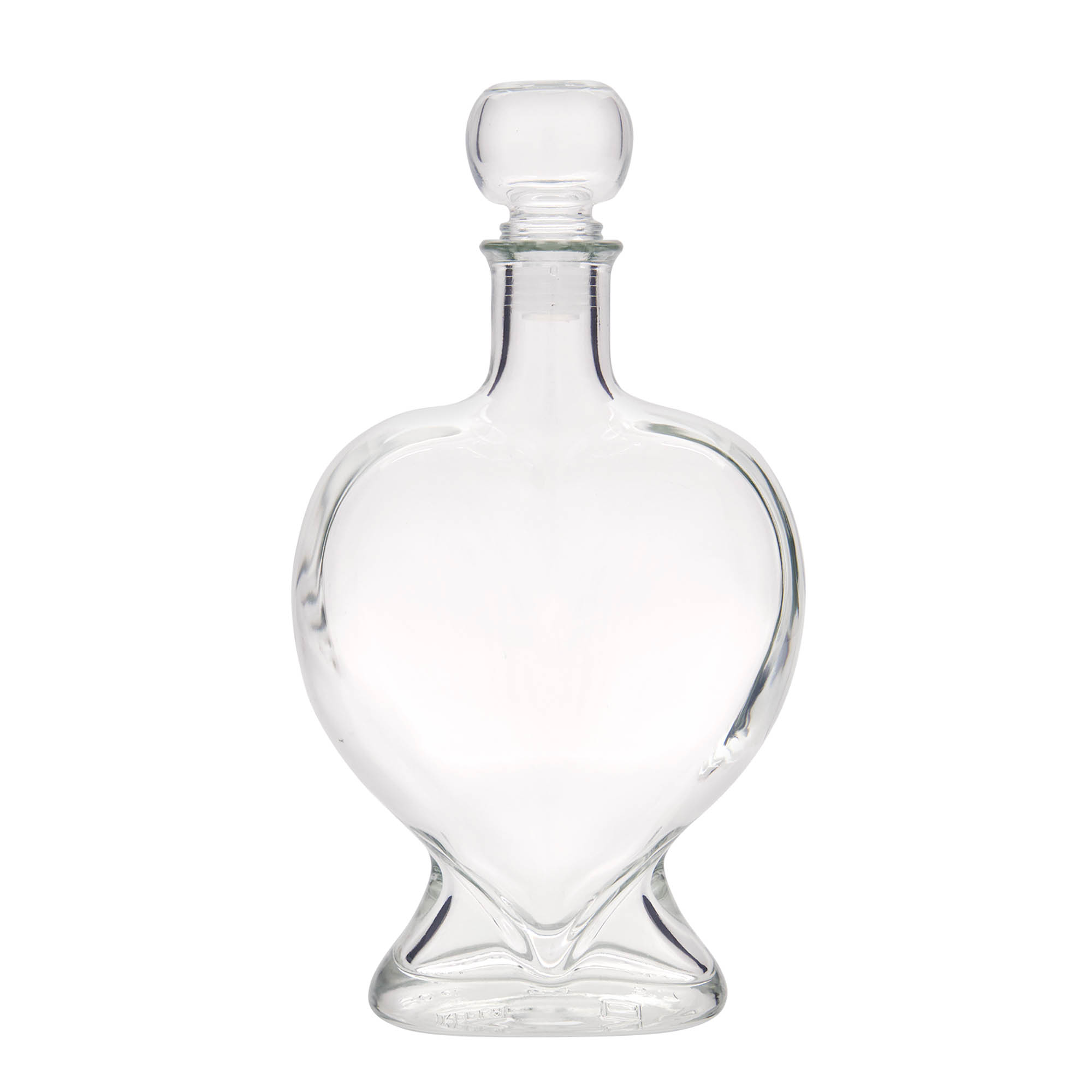 500 ml skleněná láhev 'Srdce', hrdlo: korek