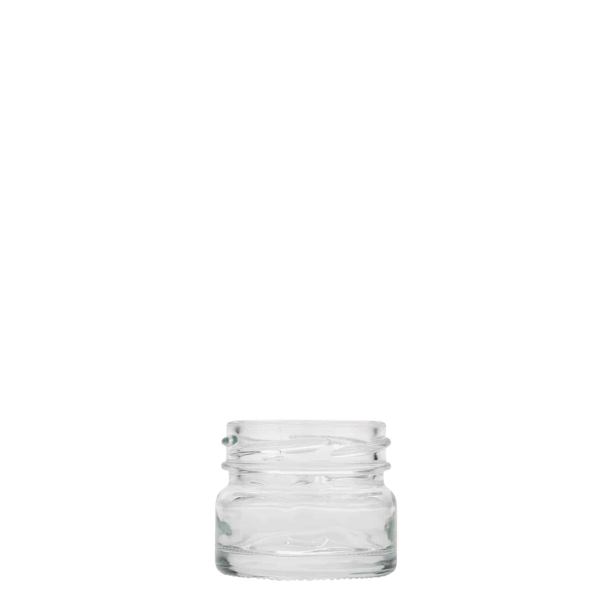 Plochá, kulatá sklenice 30 ml, uzávěr: Twist Off (TO 43) Plochá, kulatá sklenice 30 ml, uzávěr: Twist Off (TO 43)