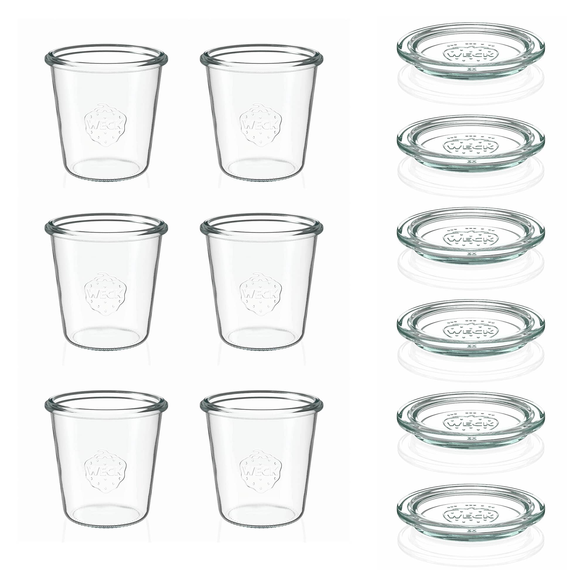 6x 290 ml WECK vysoká zavařovací sklenice se skleněným víčkem RR 80