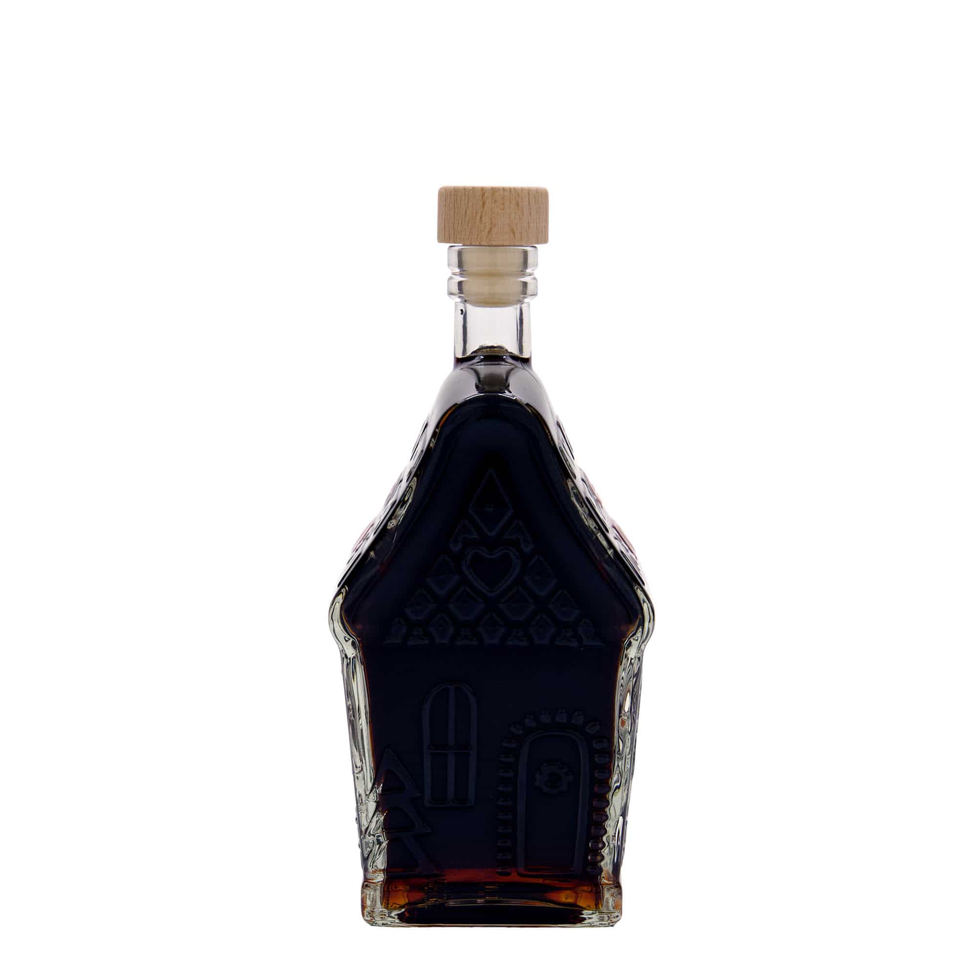 Skleněná lahev 500 ml 'Perníková chaloupka', hranatá, uzávěr: korek
