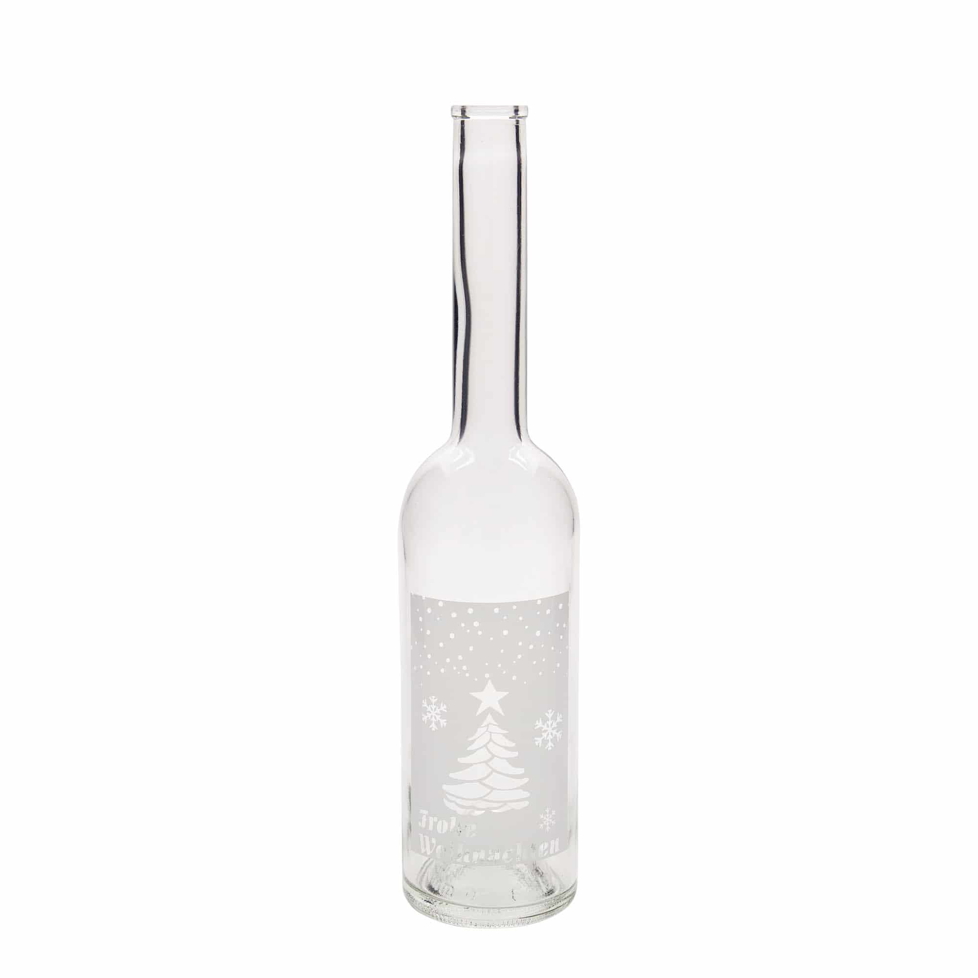500 ml skleněná láhev „Opera“, motiv: Bílé Vánoce, hrdlo: korek