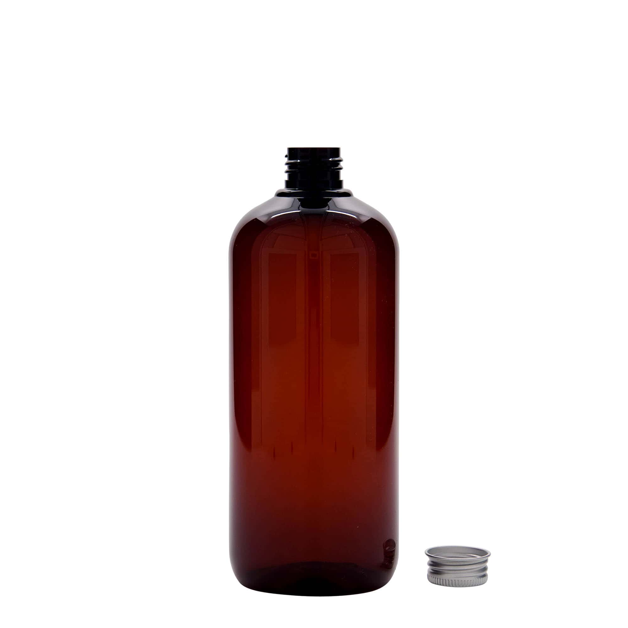 500 ml recyklovatelná plastová láhev „Victor's Best“, PCR, hnědá, hrdlo: 24/410