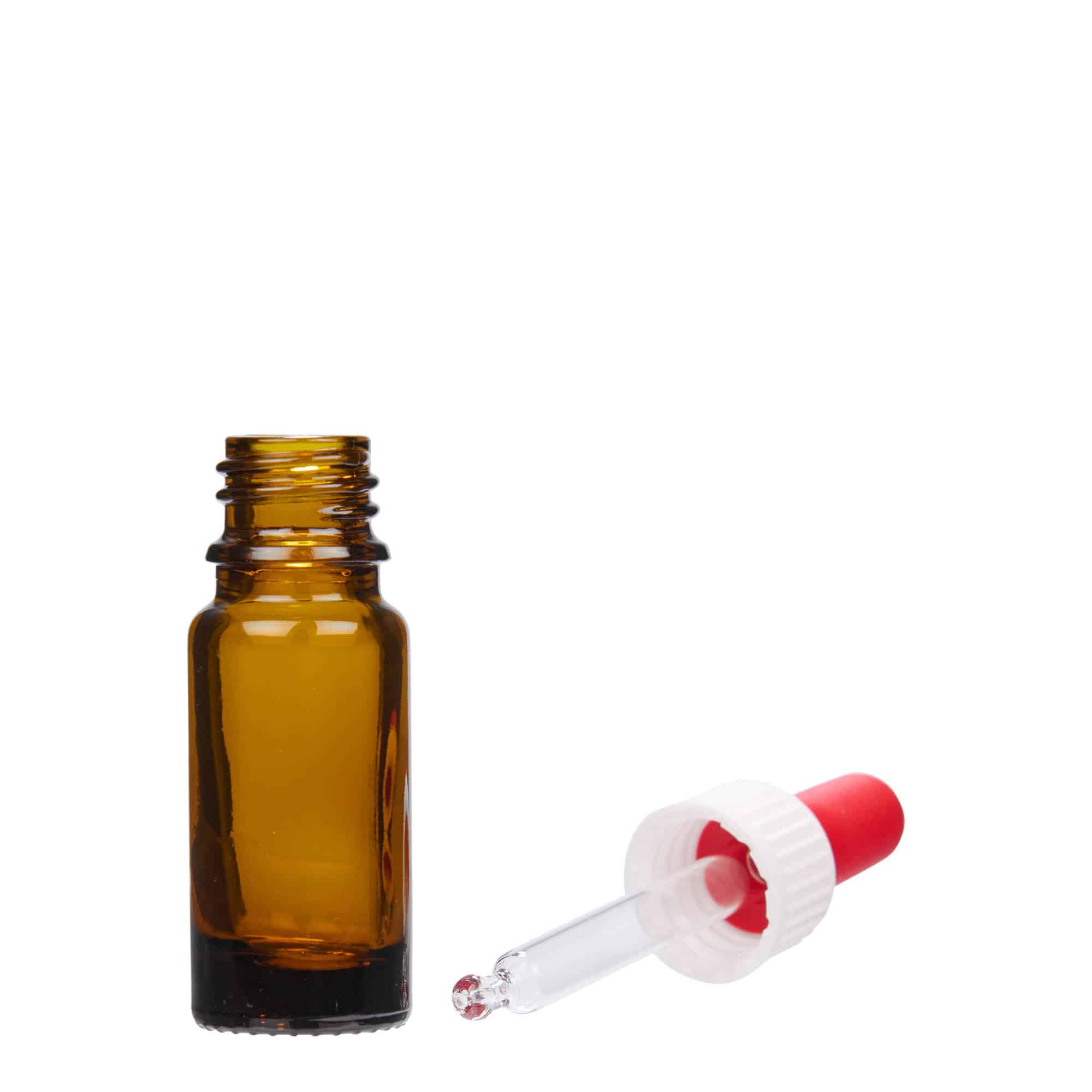 10 ml kapátková lahvička, lékařská, sklo, hnědá, hrdlo: DIN 18