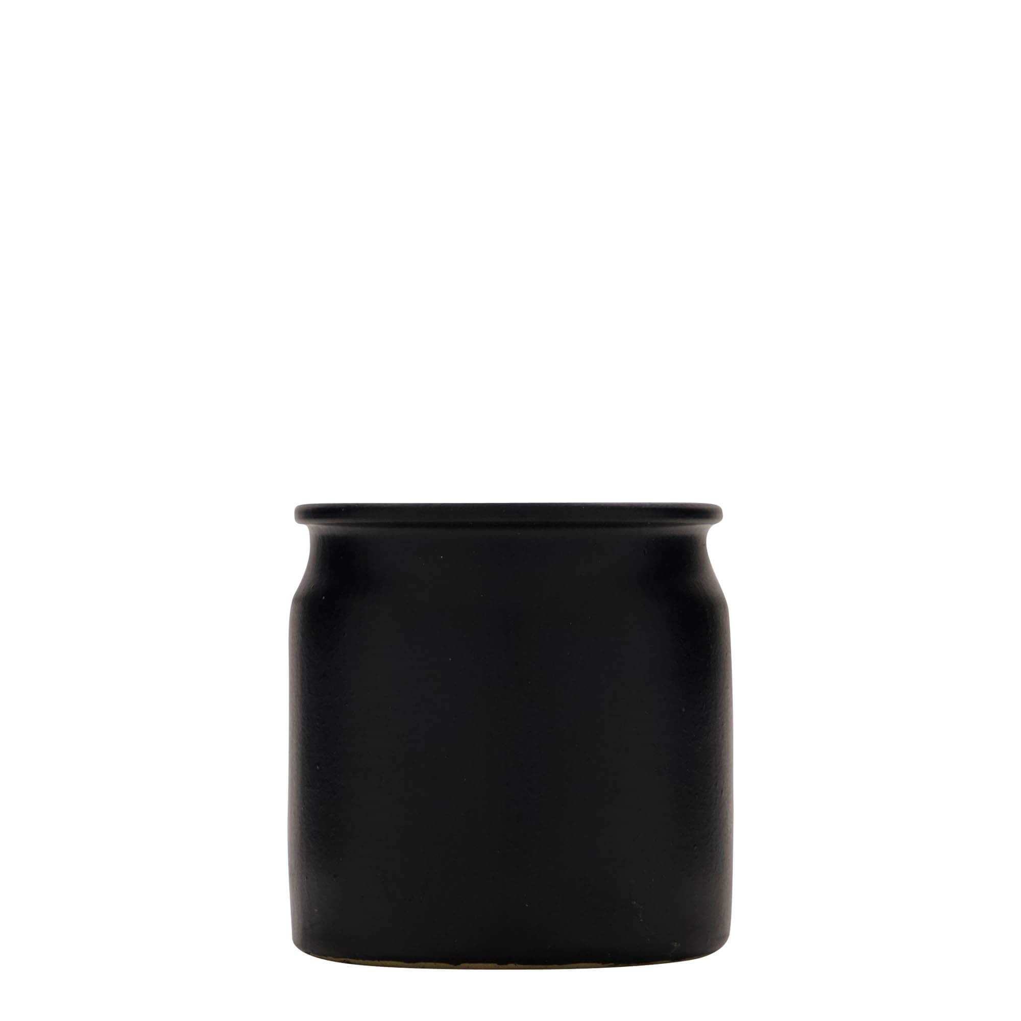 160 ml kameninový hrnec, keramika, černý, hrdlo: korek