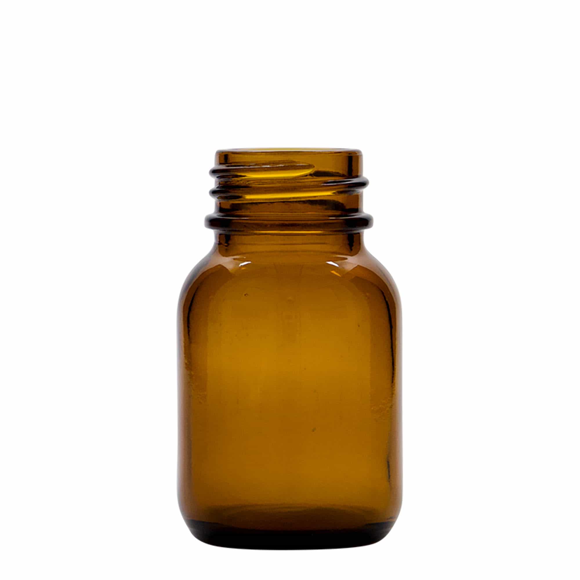 Sklenice s širokým hrdlem 50 ml, hnědá, uzávěr: DIN 32 Sklenice s širokým hrdlem 50 ml, hnědá, uzávěr: DIN 32
