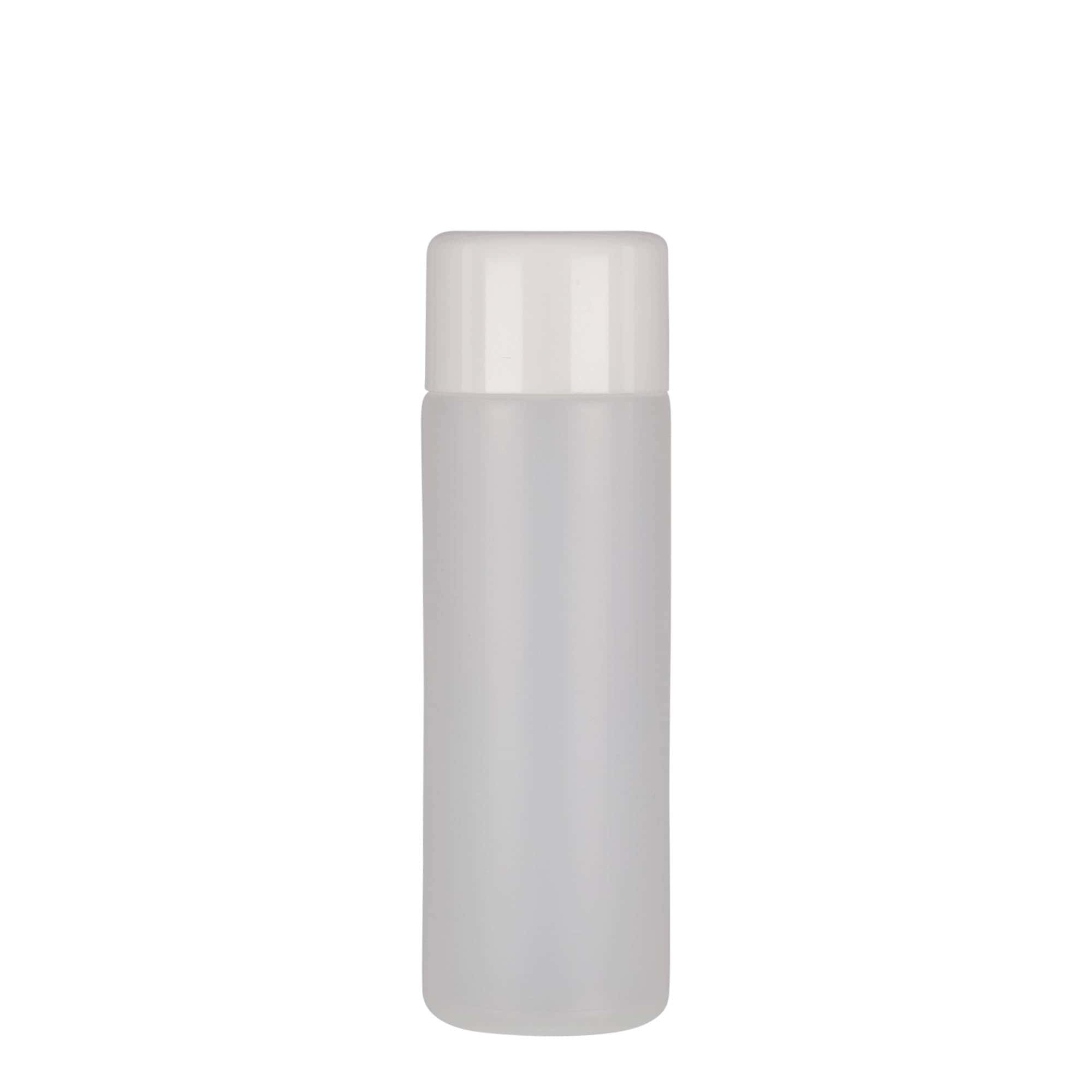Kulatá lahev 200 ml, plast PE, přírodní, uzávěr: šroubovací uzávěr