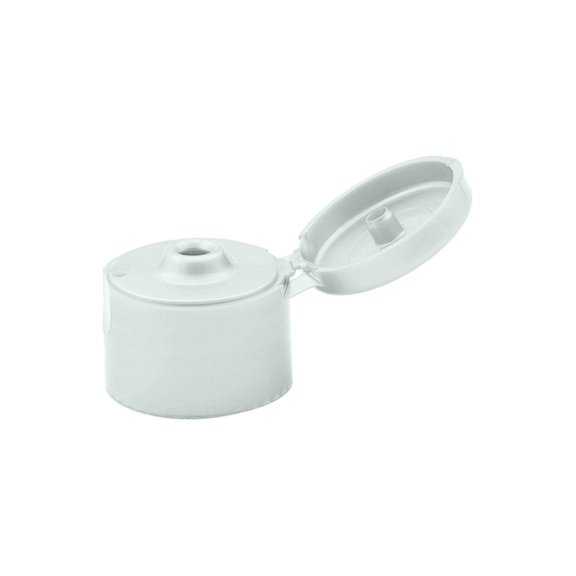 Šroubovací uzávěr s kloubovým pantem, plast PP, stříbrný, pro hrdlo: 24/410