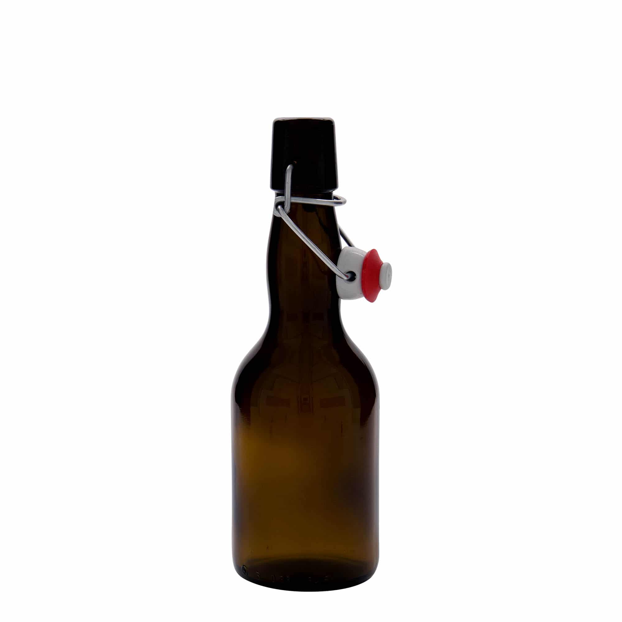 Pivní lahev 330 ml zkrácené hrdlo, sklo, hnědá, ústí: třmenový uzávěr