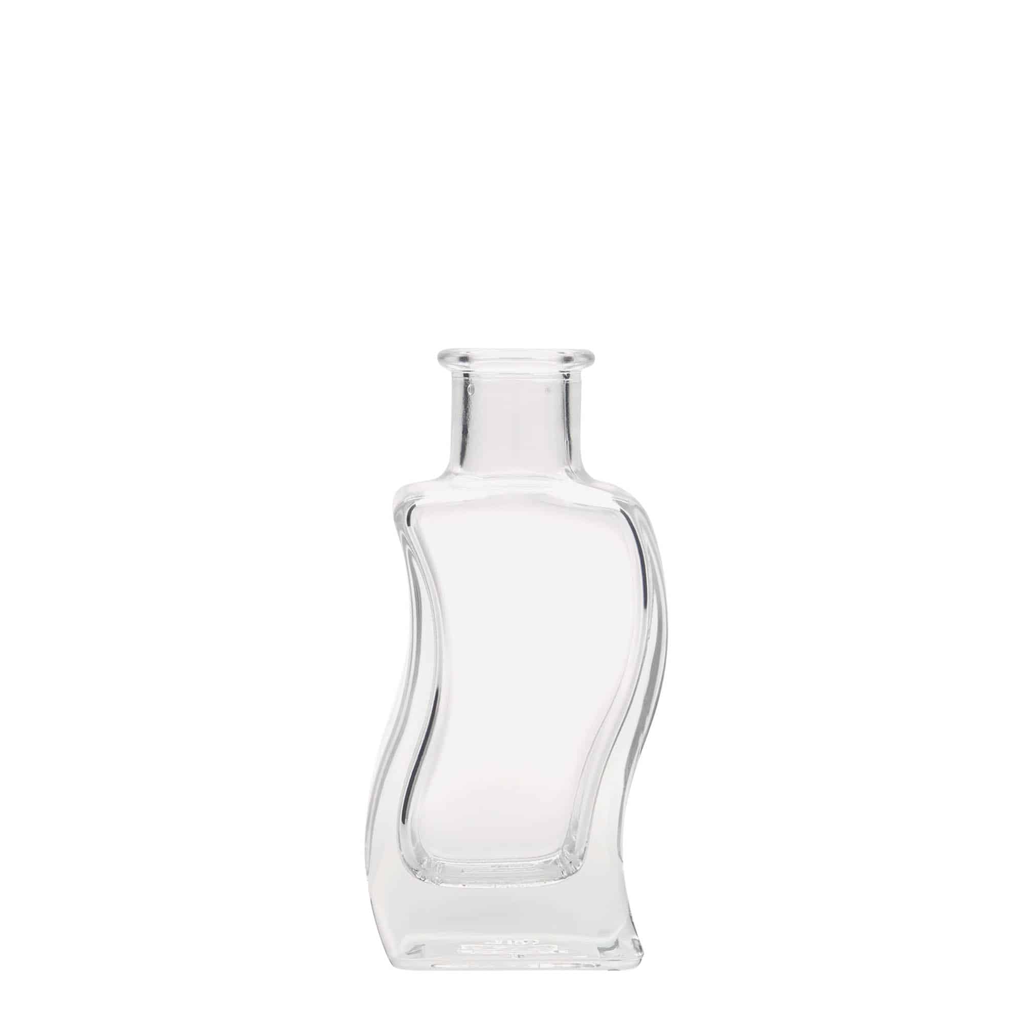 Skleněná lahev 100 ml 'Vlna', čtvercová, uzávěr: korek Skleněná lahev 100 ml 'Vlna', čtvercová, uzávěr: korek
