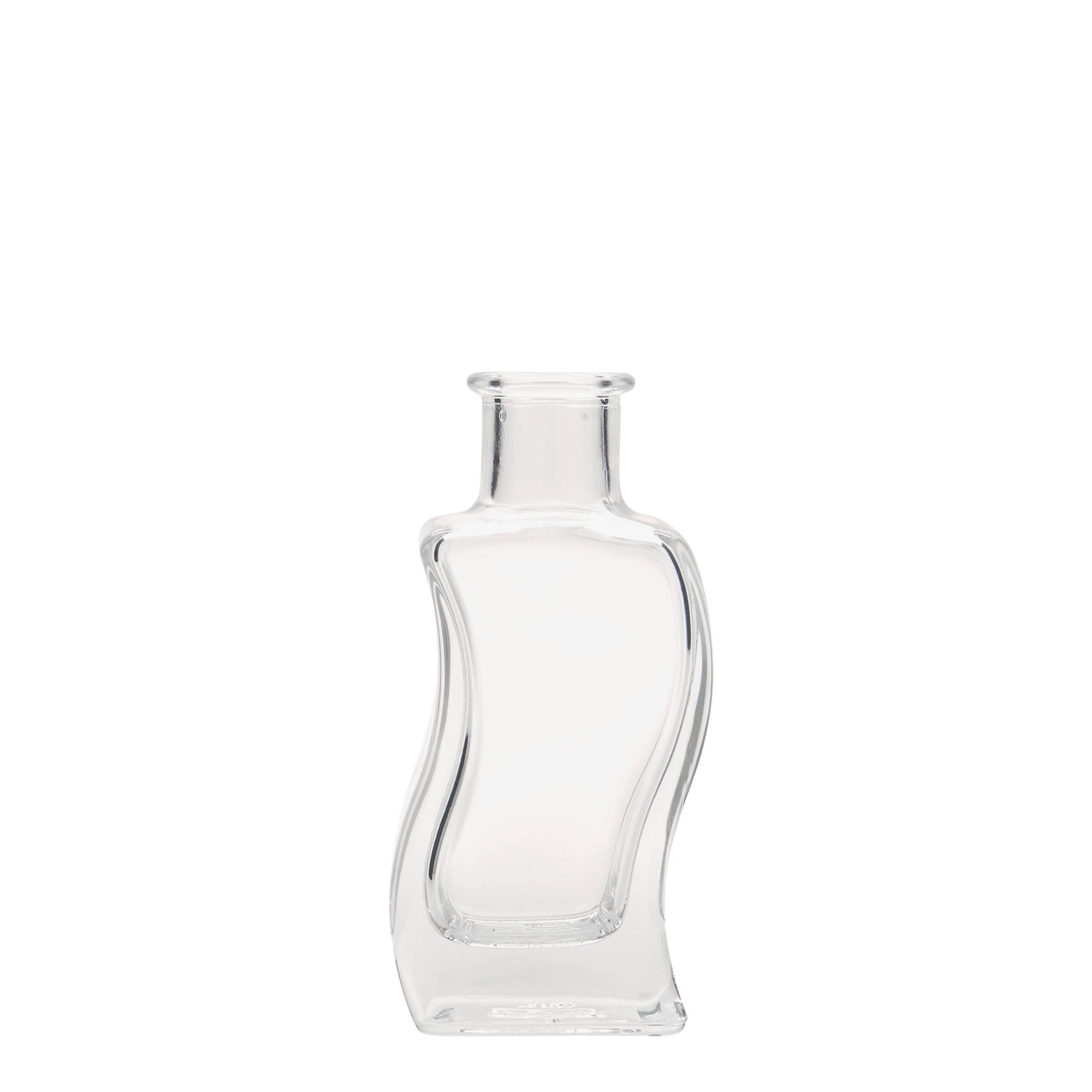 100 ml skleněná lahvička 'Vlna', čtvercová, hrdlo: korek 100 ml skleněná lahvička 'Vlna', čtvercová, hrdlo: korek