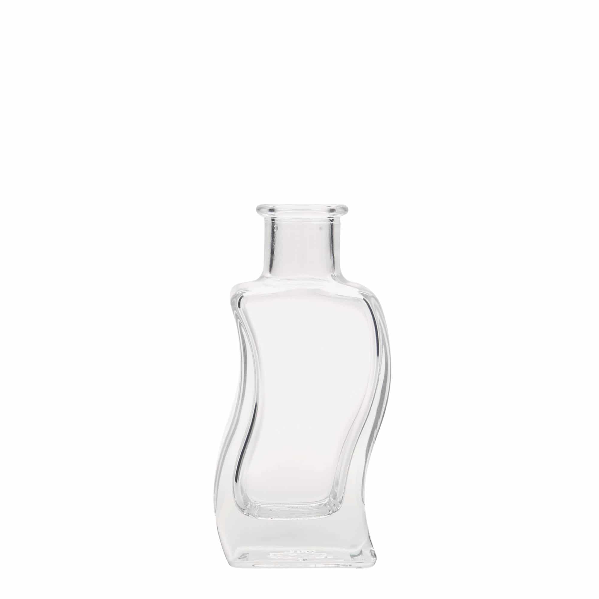 100 ml skleněná lahvička 'Vlna', čtvercová, hrdlo: korek