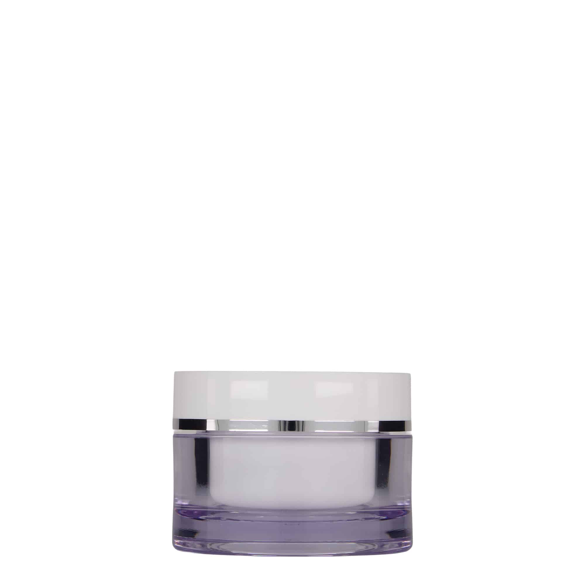 Kelímek 50 ml, plast SAN, bílý, uzávěr: šroubovací uzávěr